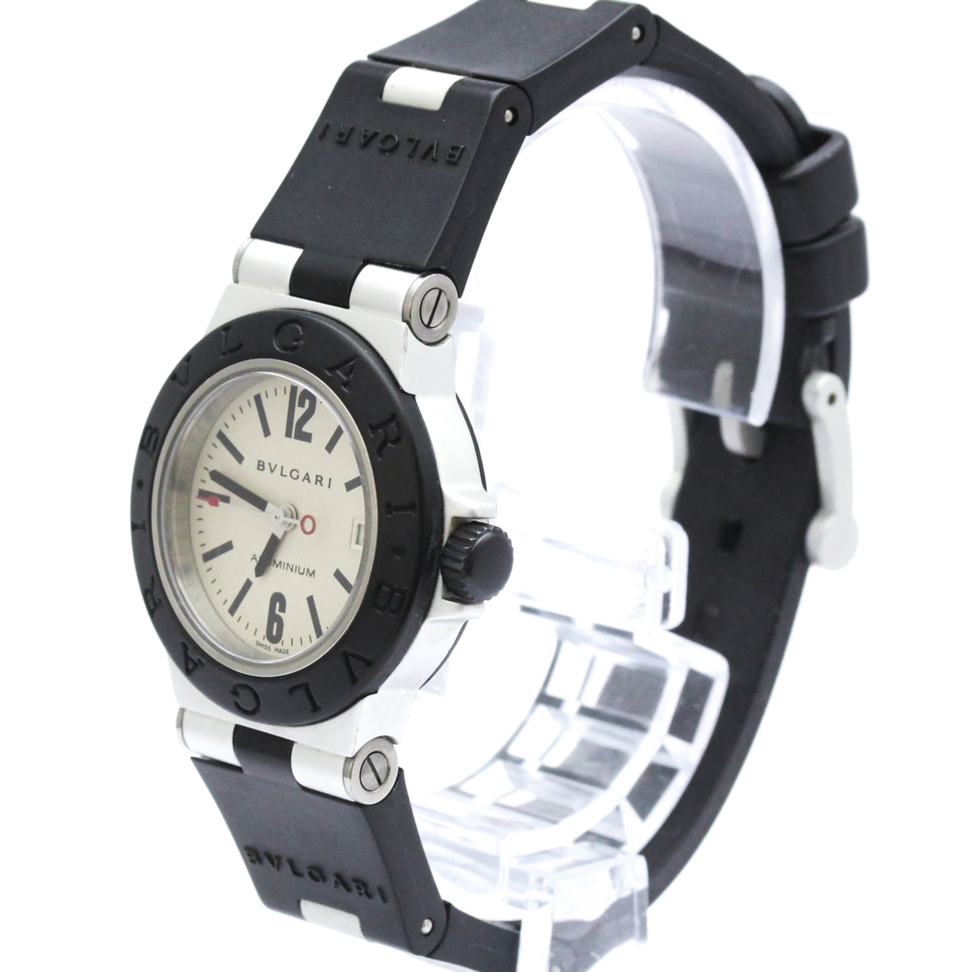 BVLGARI Aluminium Rubber Quartz Ladies Watch AL29TA