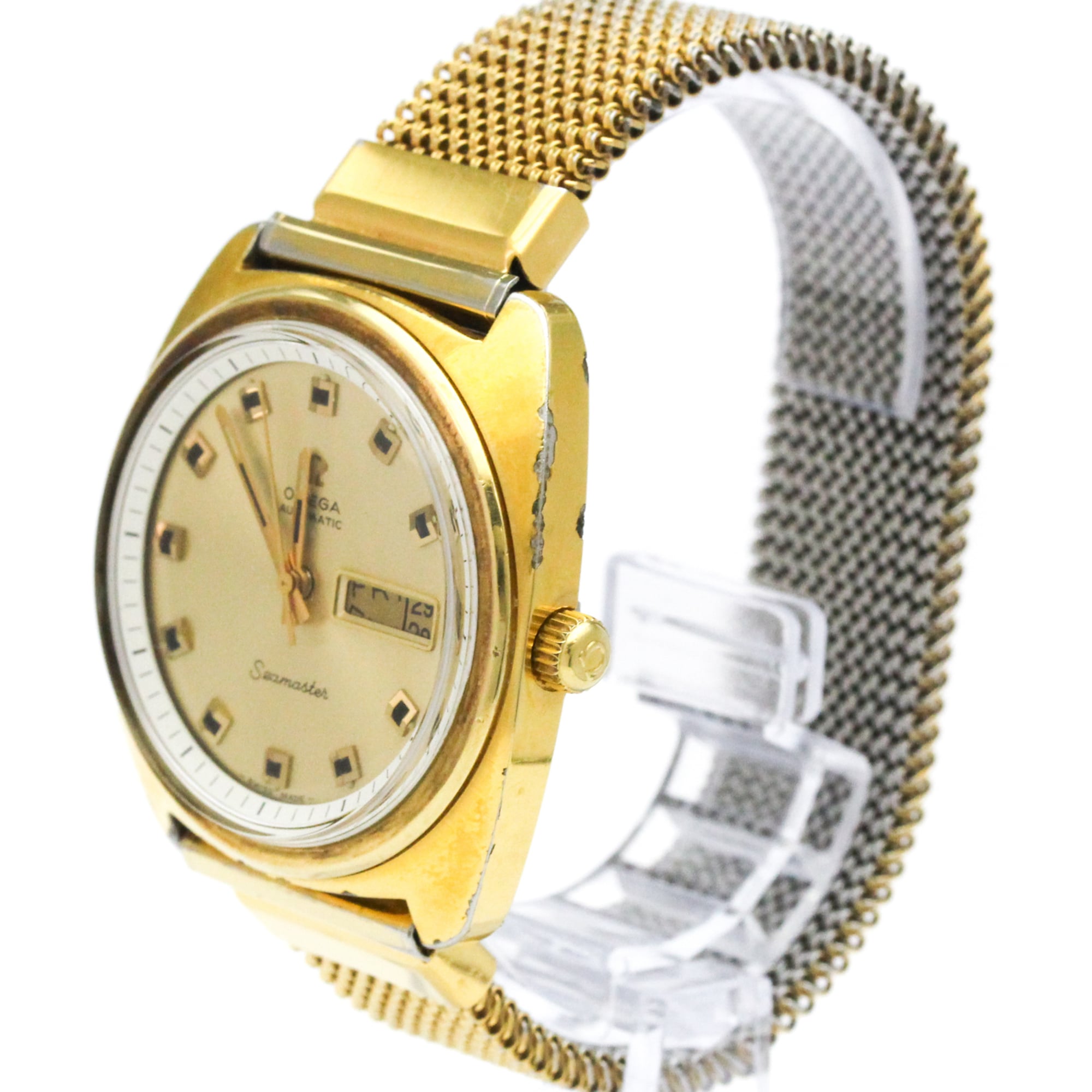 Omega Seamaster 166.064 Gold Dial 38mm Watch