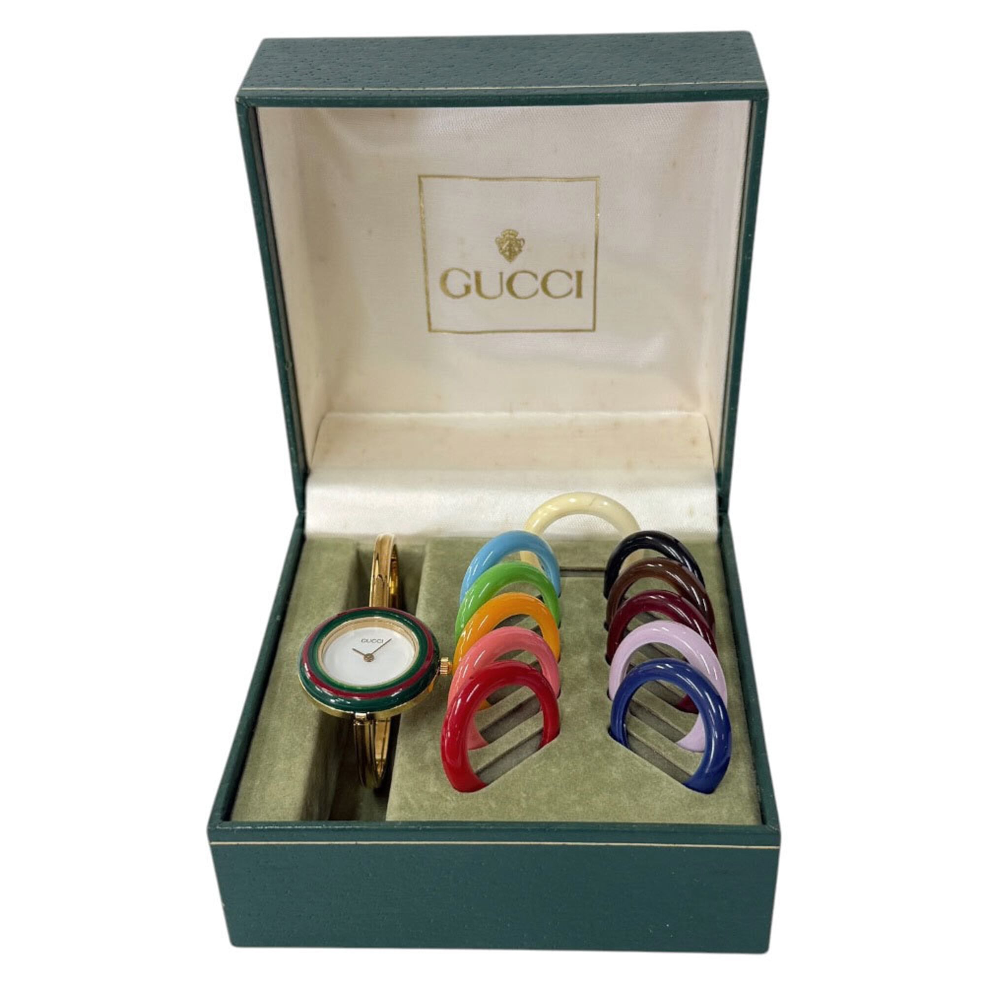 Gucci GP 11 11/12.2 White Dial Gold plated 25mm Watch