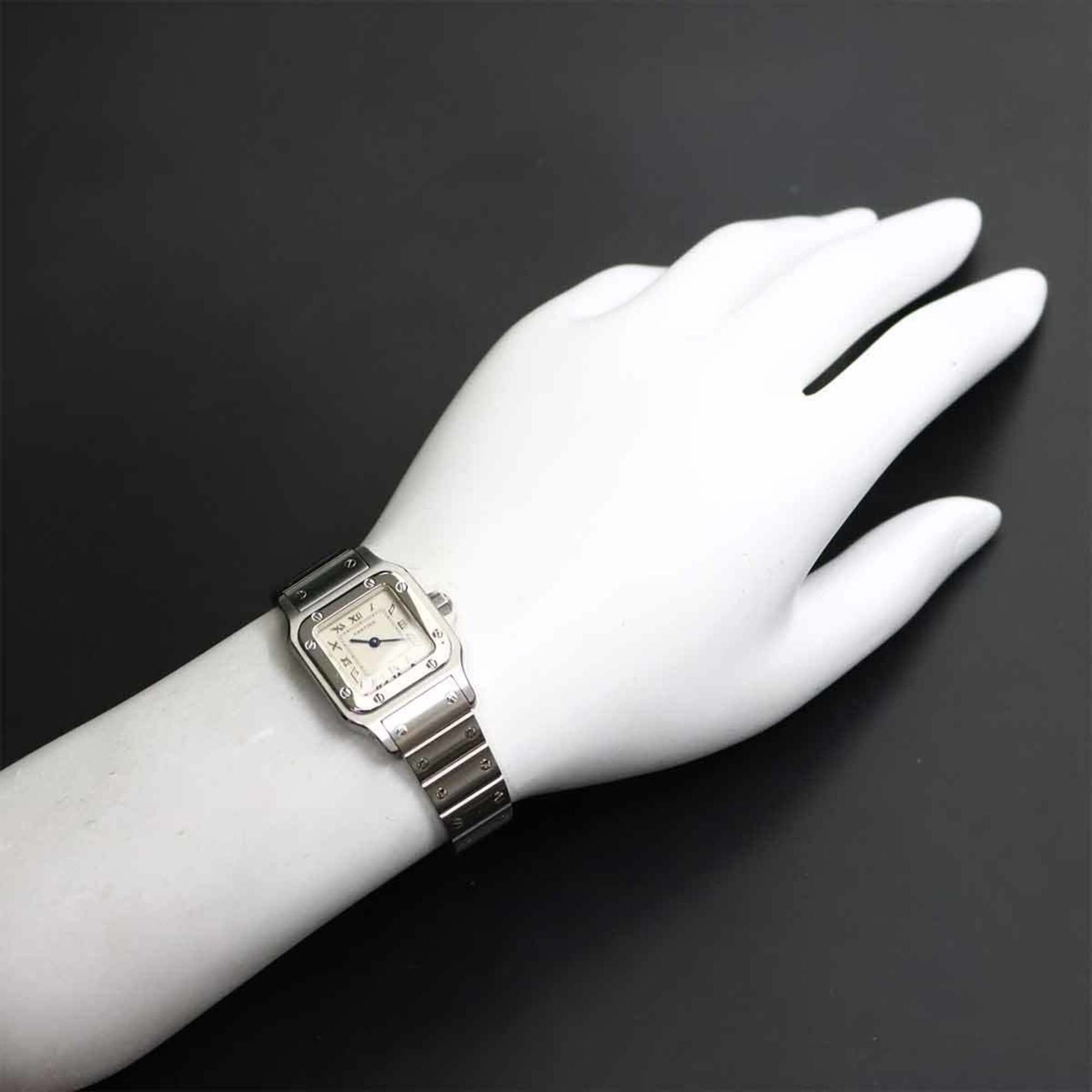 Cartier Santos Galbee SM W20024D6 Women's Watch, Ivory, Quartz Watch