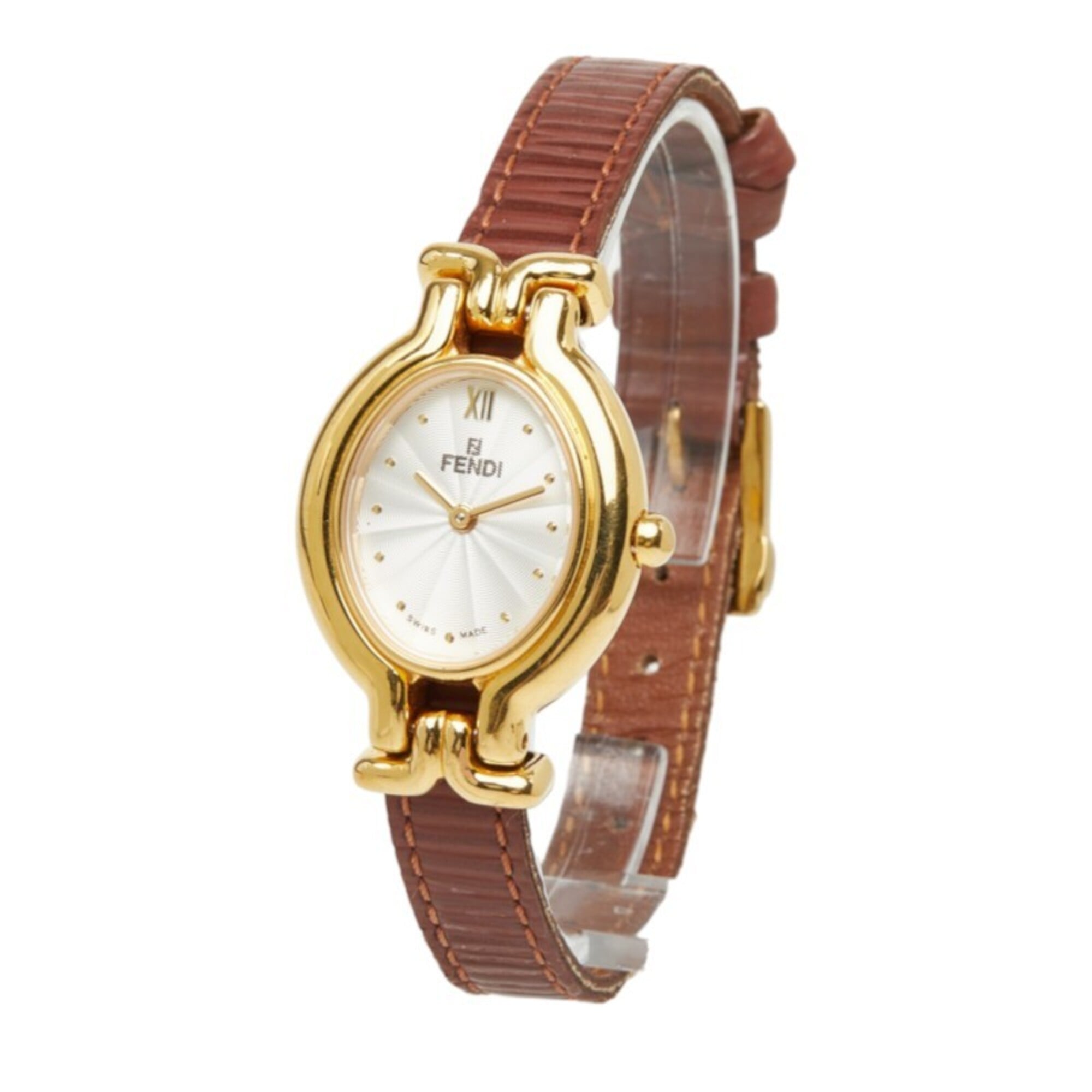 Montre Fendi Chameleon à bracelet interchangeable, 5 couleurs, 640L Blanc, cadran de 24 mm