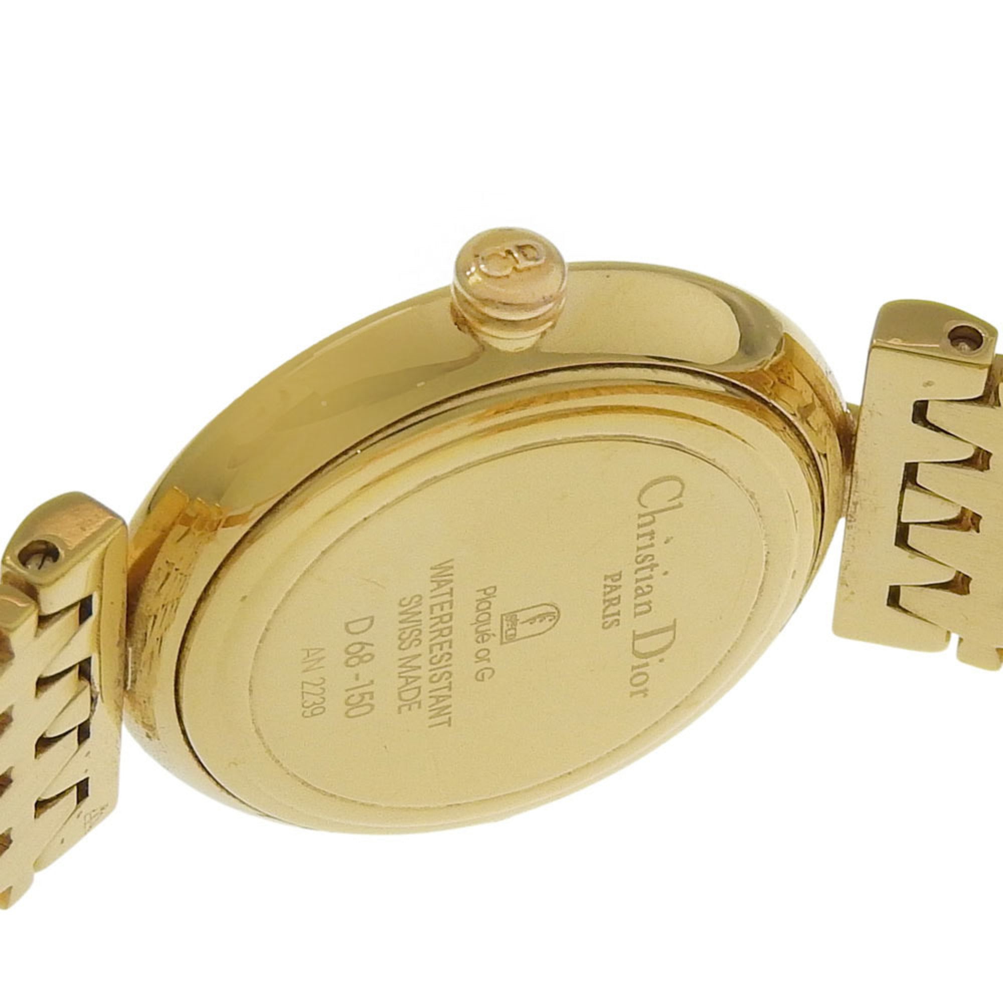 Montre Christian Dior D68-150, plaquée or, Quartz, affichage analogique, cadran, pour femme.