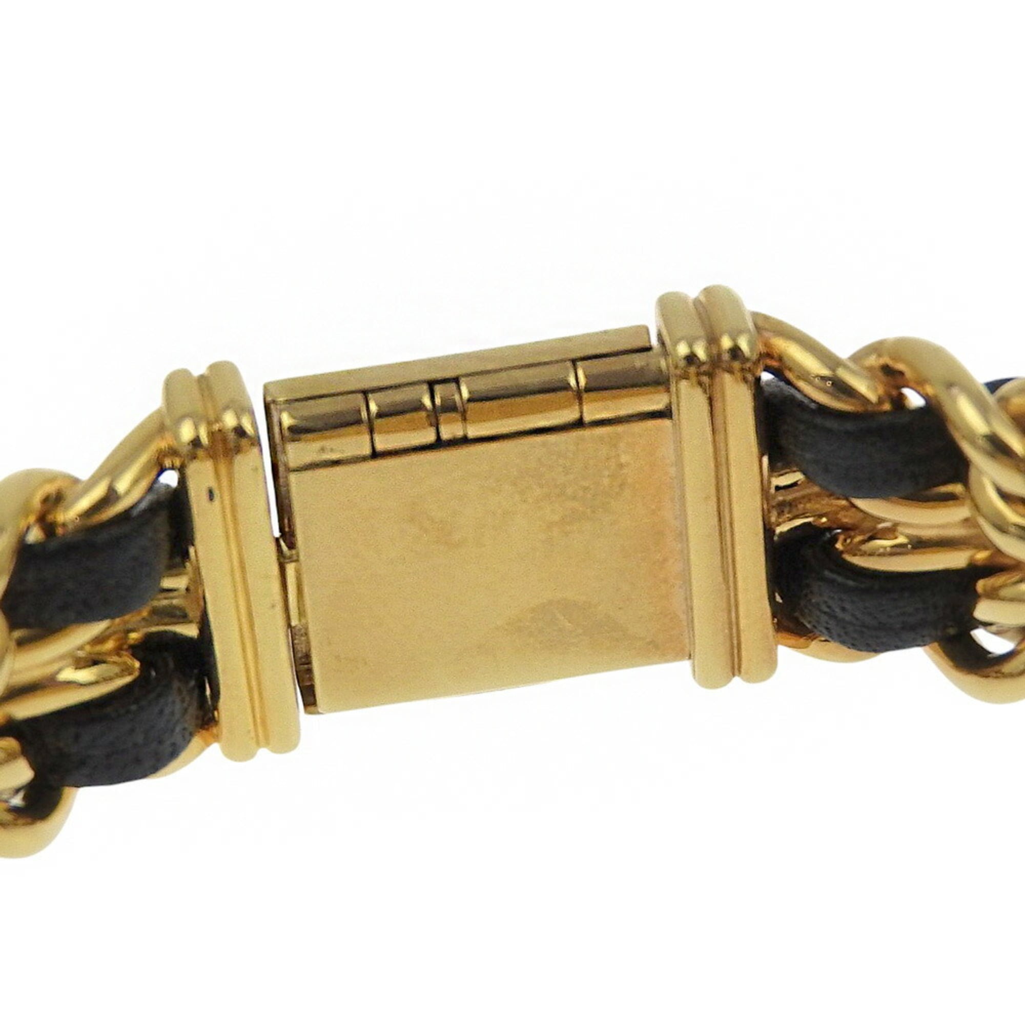 CHANEL Premiere S-horloge H0001, verguld leer, quartz uurwerk, analoge wijzerplaat, zwarte wijzerplaat, dameshorloge