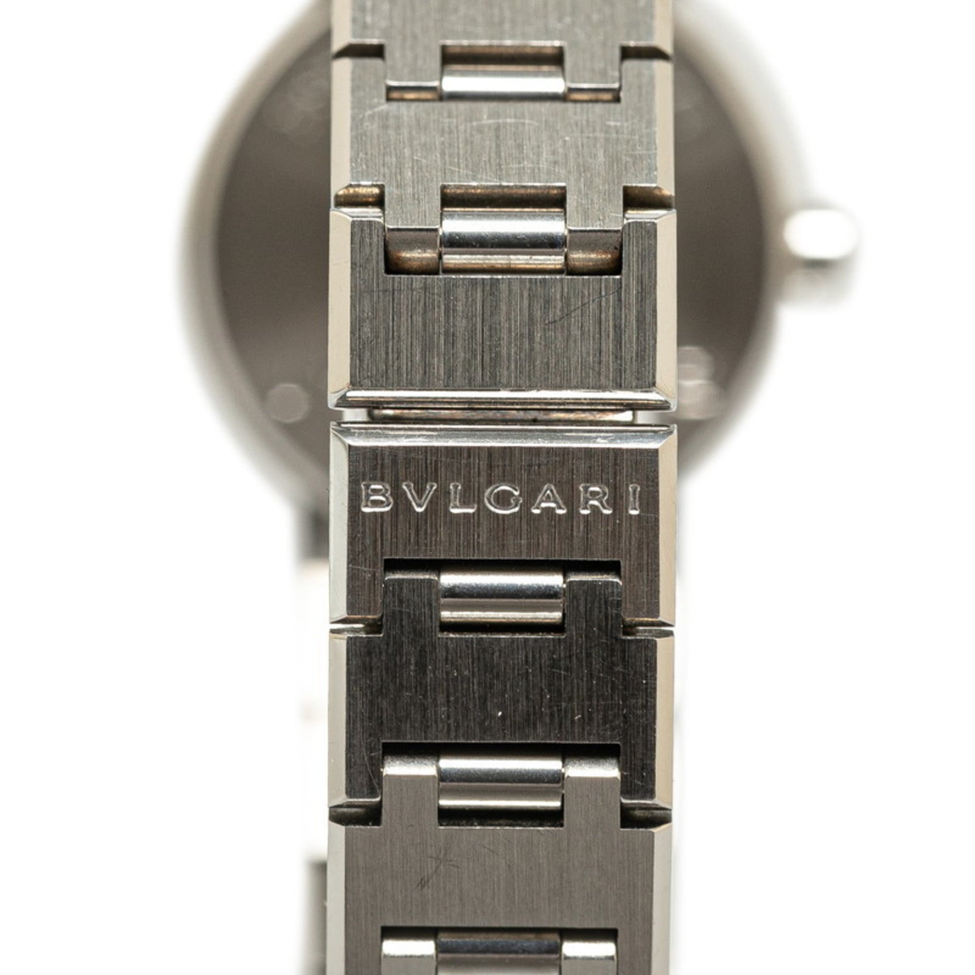 BVLGARI Uhr BB23SS Quarz Schwarz Zifferblatt, Edelstahl, Damenuhr