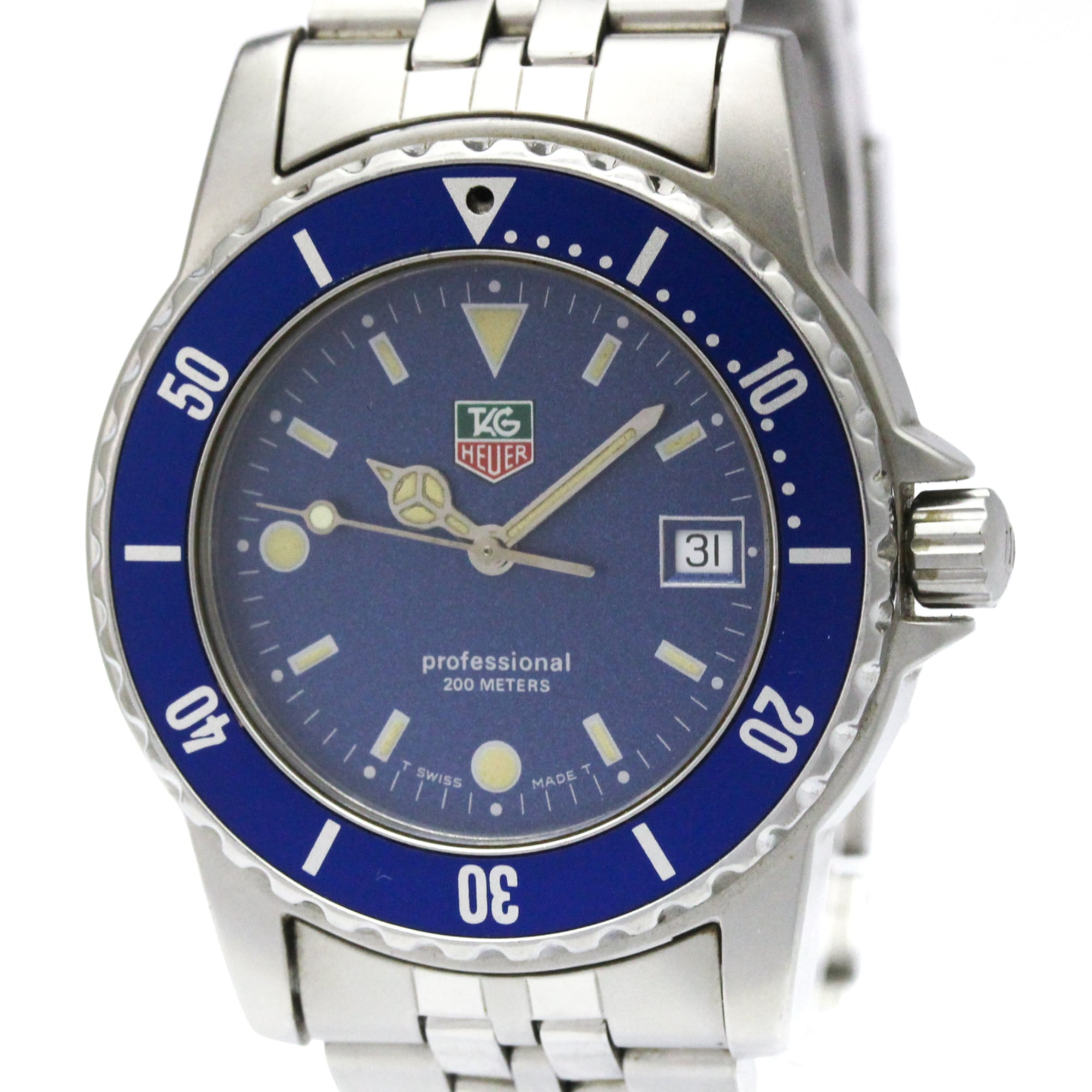 TAG Heuer Professional WD1214 Blue Dial 37mm Watch