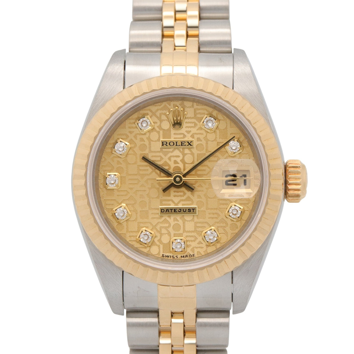 Rolex Datejust 10P Diamond 69173G Champagne, Gold Dial 26mm Watch