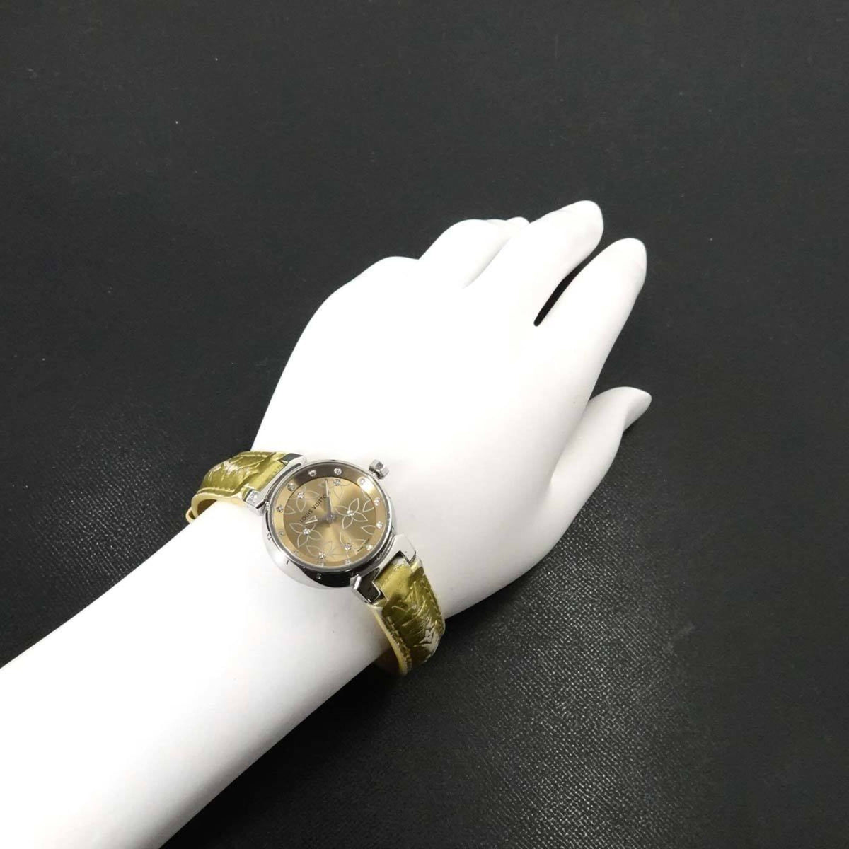 Louis Vuitton Tambour Q121M Gold Dial 28mm Watch