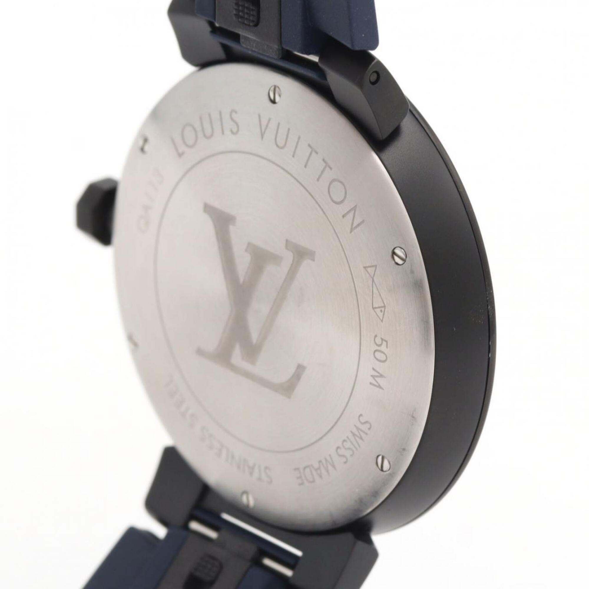 Louis Vuitton Tambour Slim Rainbow QA113Z Black Dial 39mm Watch
