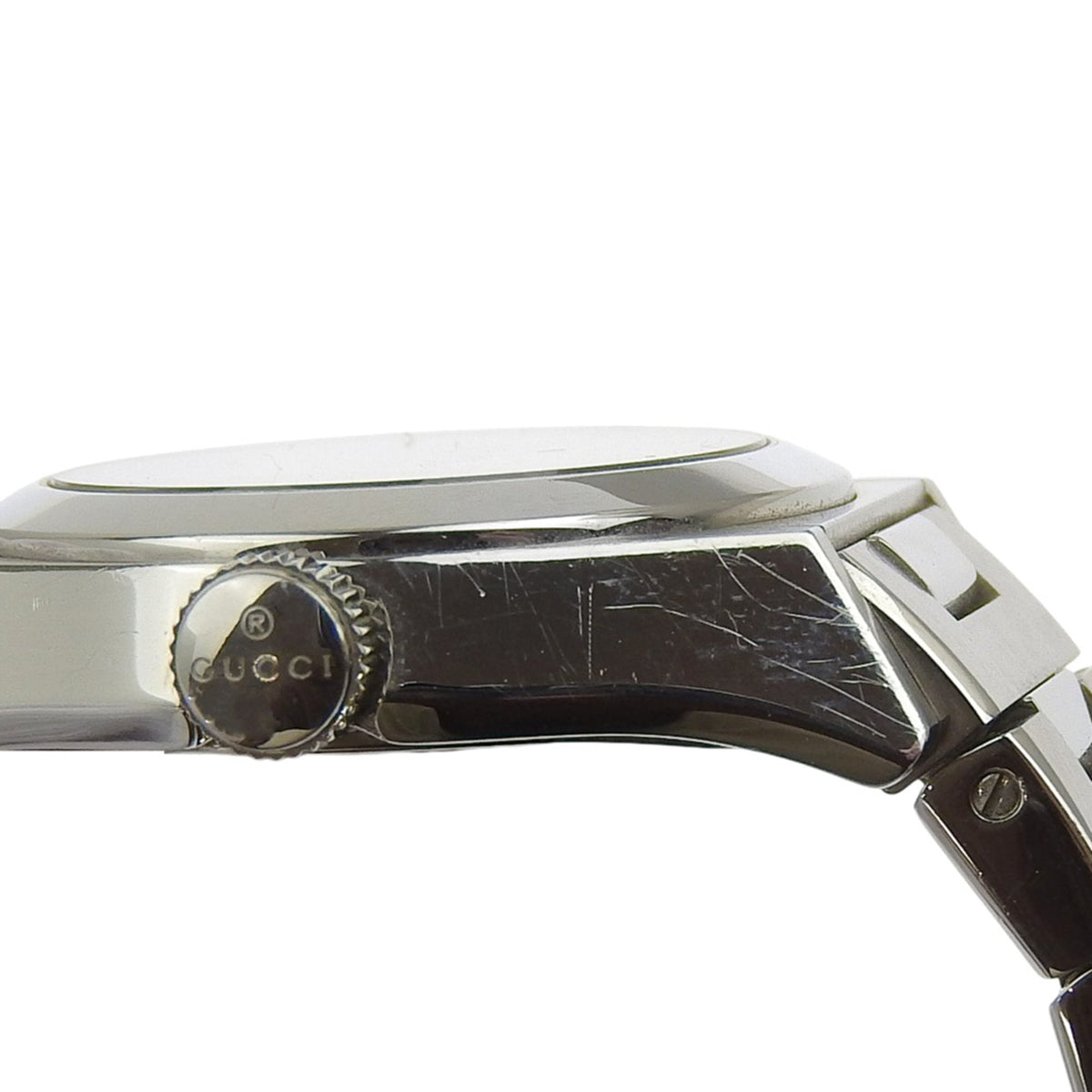 Gucci Pantheon Watch 115.5 Stainless Steel Quartz Analog Silver Dial W