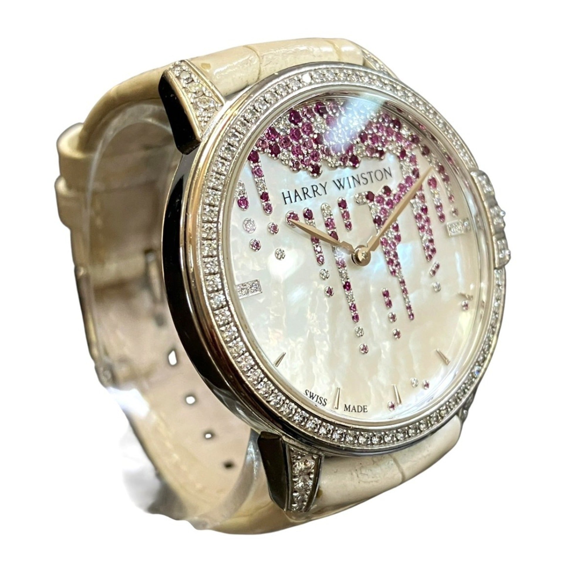 Harry Winston Midnight Diamond Stalactite MIDAHM36WW001 Pearl Dial 36mm Watch