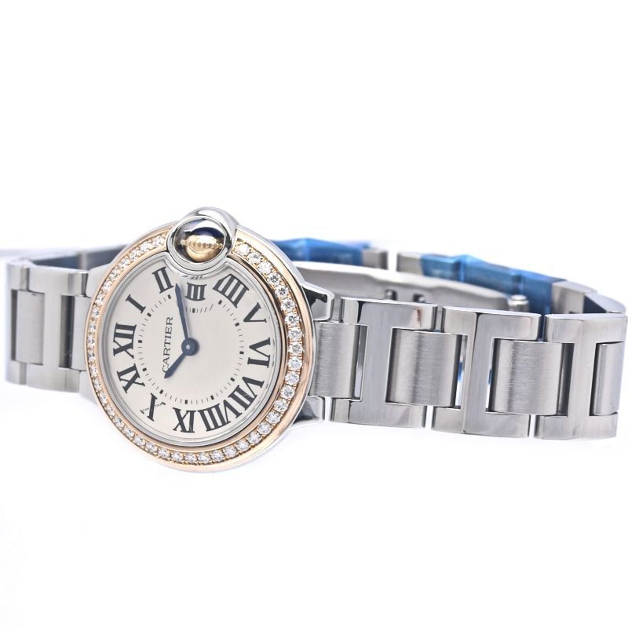 CARTIER Cartier Ballon Bleu SM Bezel Diamond WE902079 Dameshorloge K18PGxSS 40308