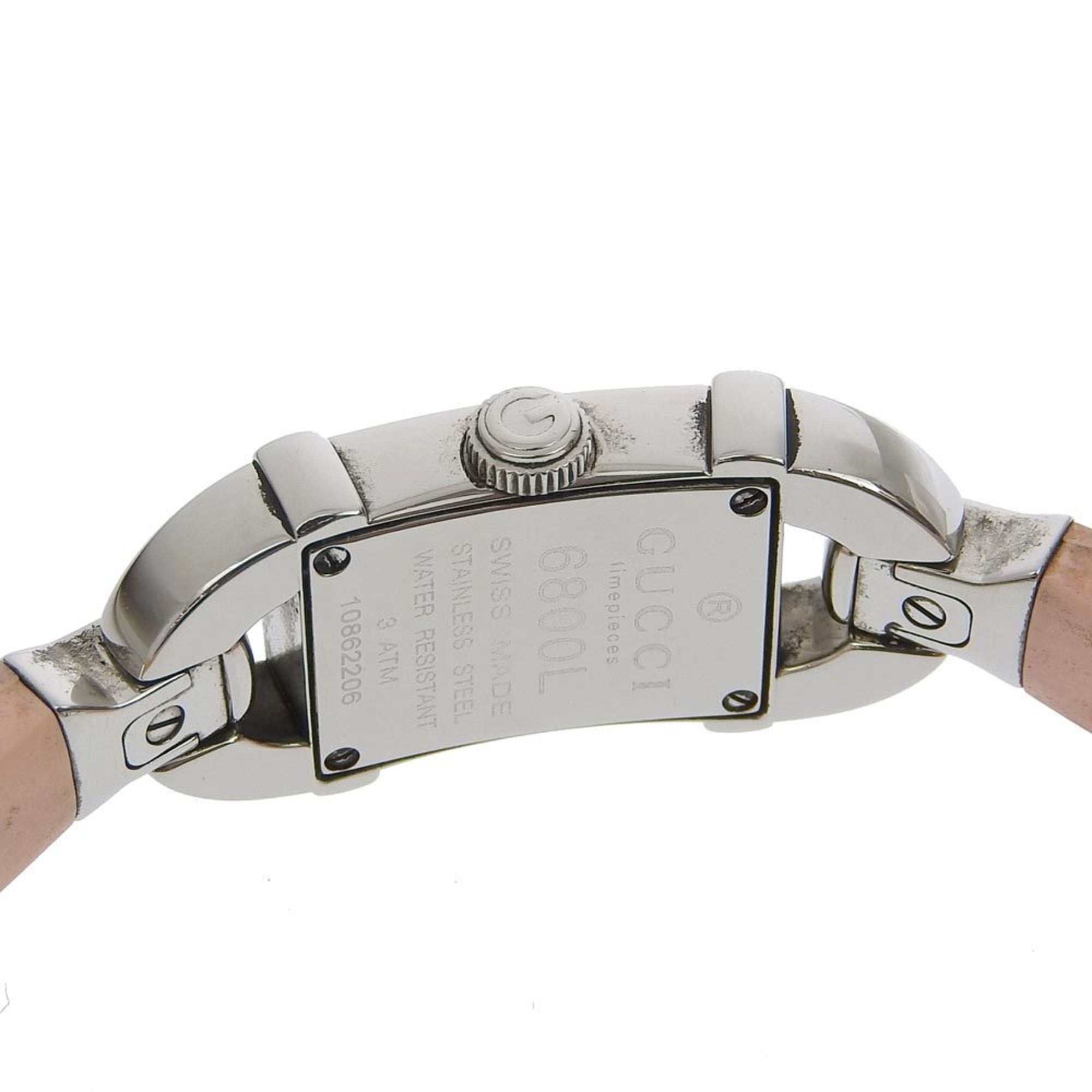 Gucci Bamboo Watch 6800L Stainless Steel x Rubber Pink Quartz Analog D