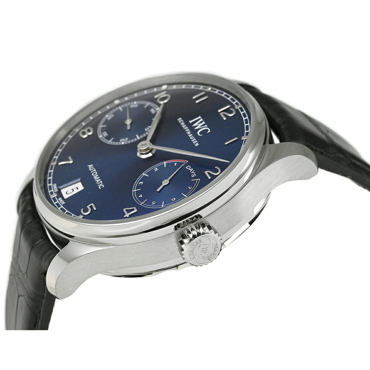 IWC Portugieser  IW500710 Horloge met blauwe wijzerplaat, 42 mm