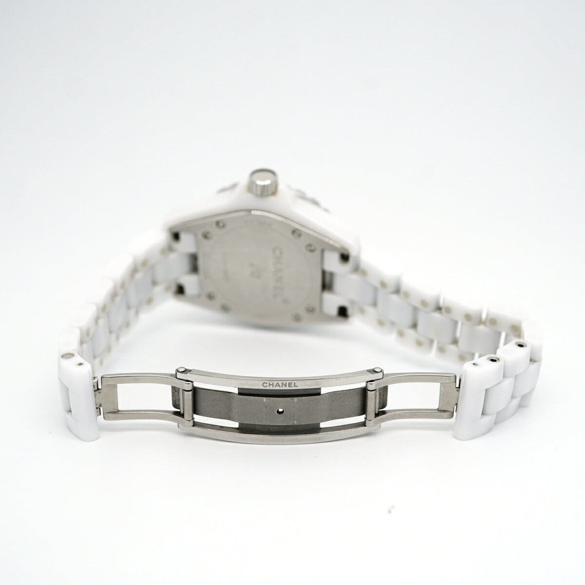 Chanel J12 12P Diamond H1628 White Dial 34mm Watch