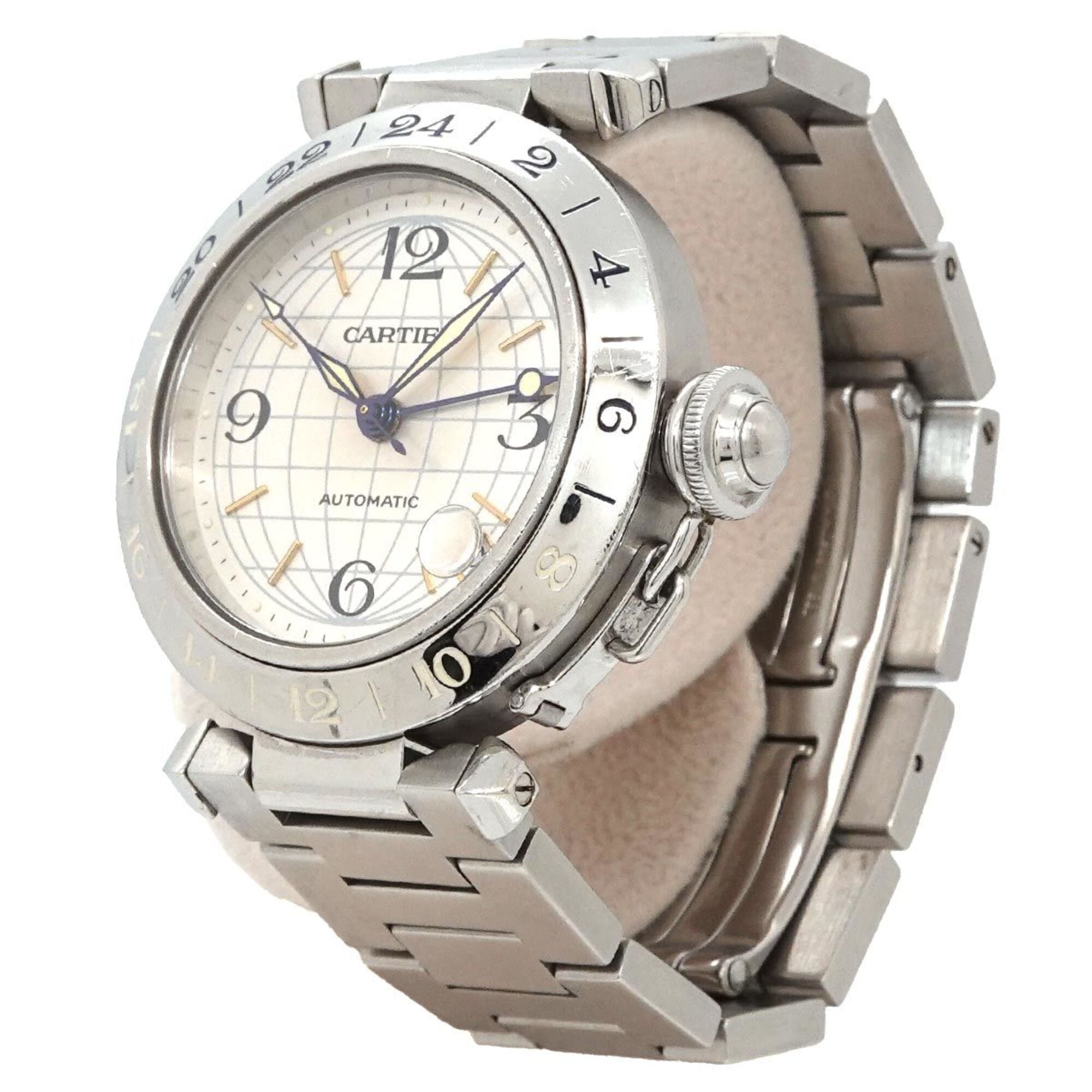 Cartier Pasha C Meridian GMT W31029M7 Boys' Date Silver Automatic Movement