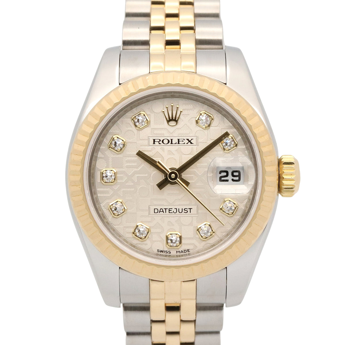 Rolex Datejust 10P Diamond 179173G Silber Zifferblatt 26 mm Uhr