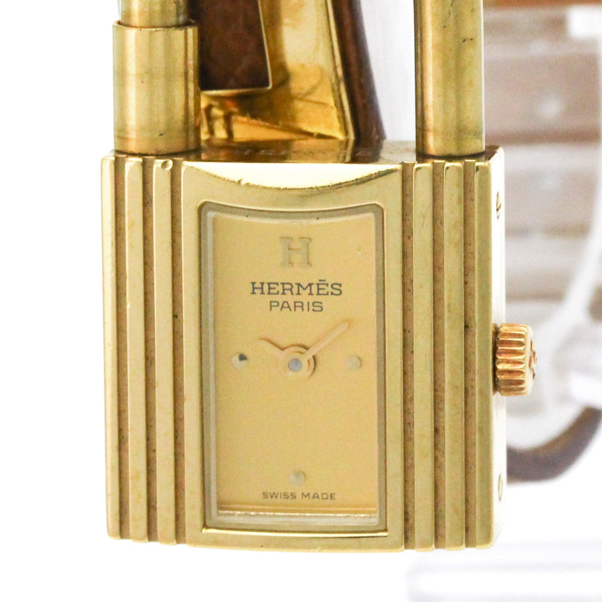Hermes Kelly-horloge met gouden wijzerplaat, 20 mm