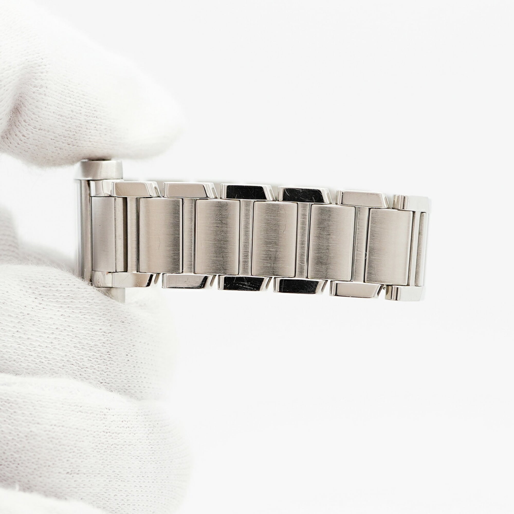 Cartier Tank FranÃ§aise SM Diamond WE110006 Silver Dial Wo