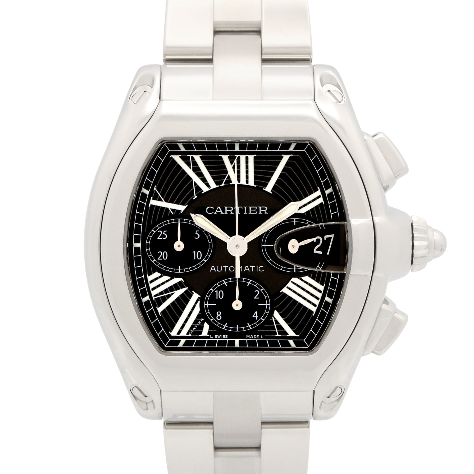 Cartier Roadster W62020X6 Black Dial Stainless steel 43mm Watch