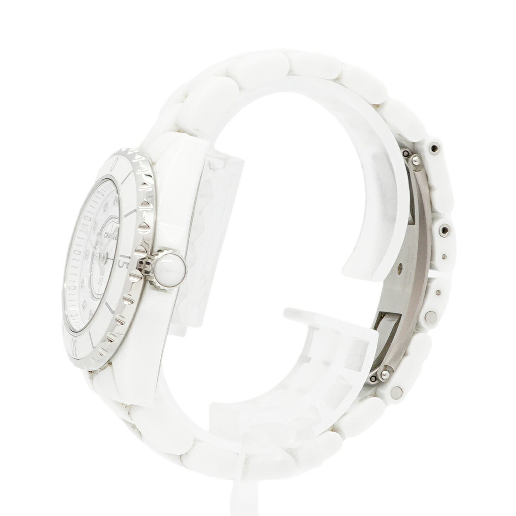 Chanel J12 12P Diamond H1628 White Dial Women's Watch