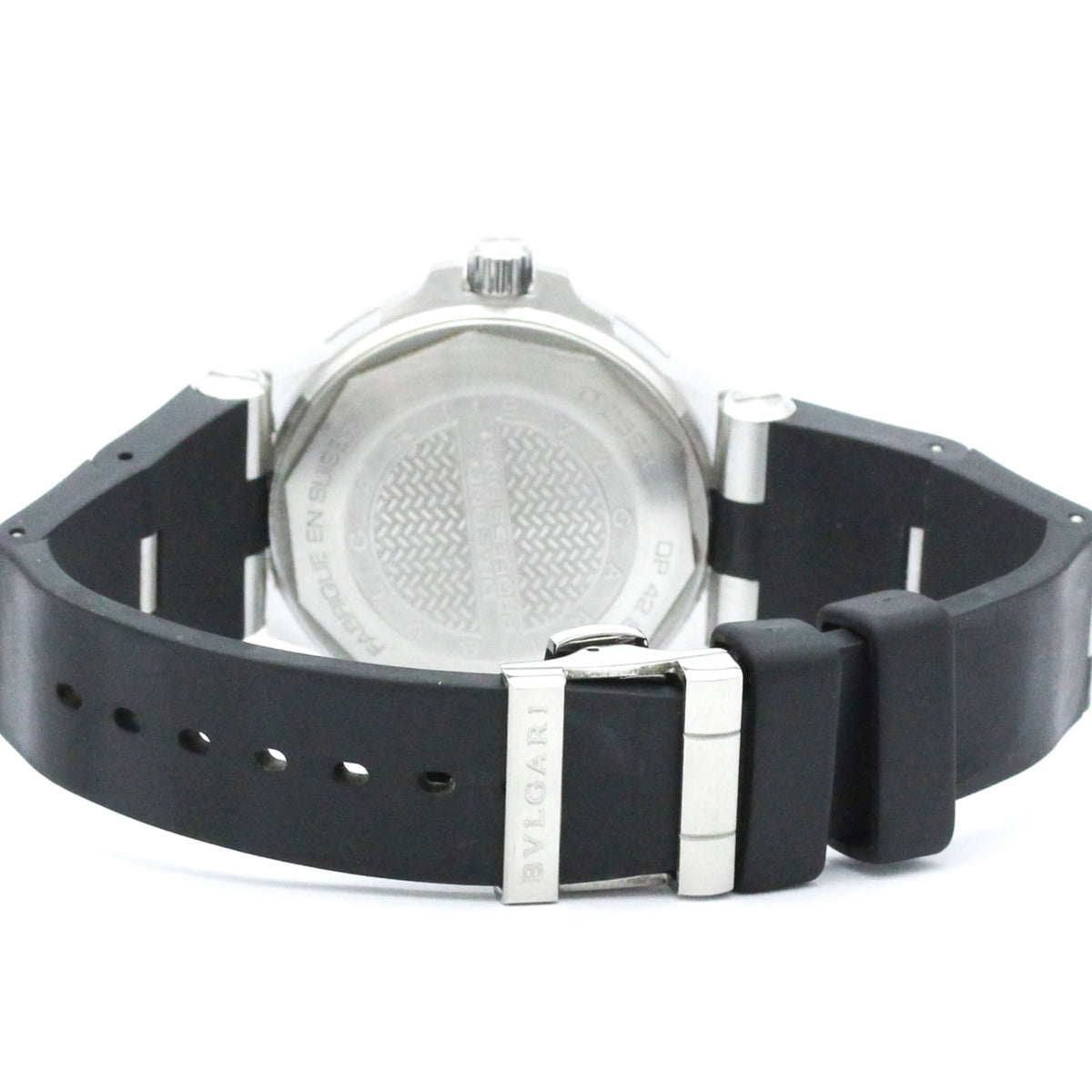 Bvlgari Diagono DP42SSD horloge met zwarte wijzerplaat, 42 mm