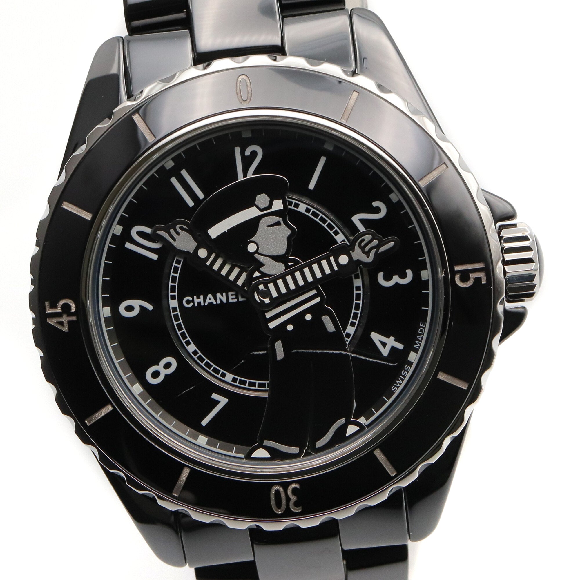 Montre Pour Hommes Chanel Mademoiselle J12 La Pausa en céramique, Noir, modèle H7609