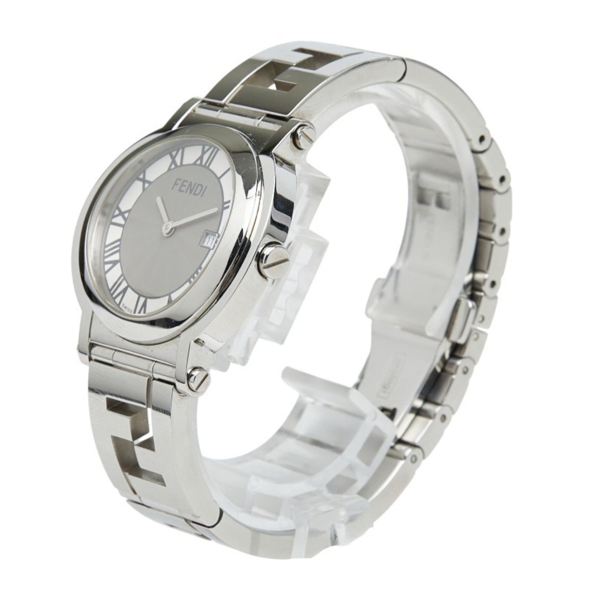 Fendi Orologi 2-hand Quadro watch 6100L quartz gray dial stainless steel women's FENDI