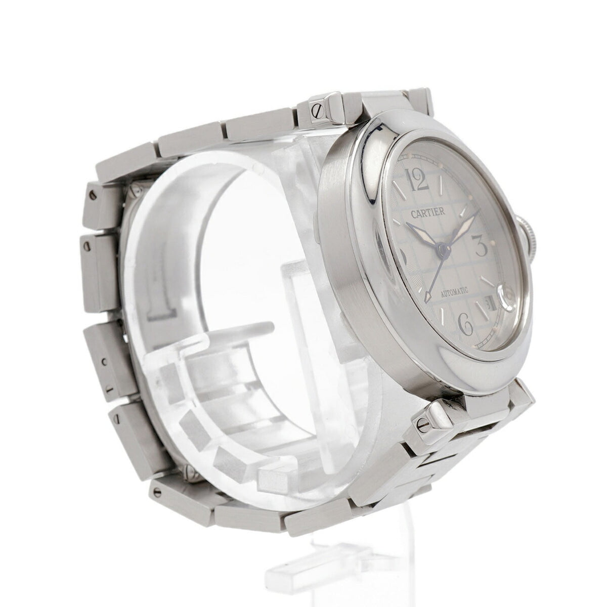 Cartier Pasha C W31023M7 horloge met zilveren wijzerplaat, 35 mm