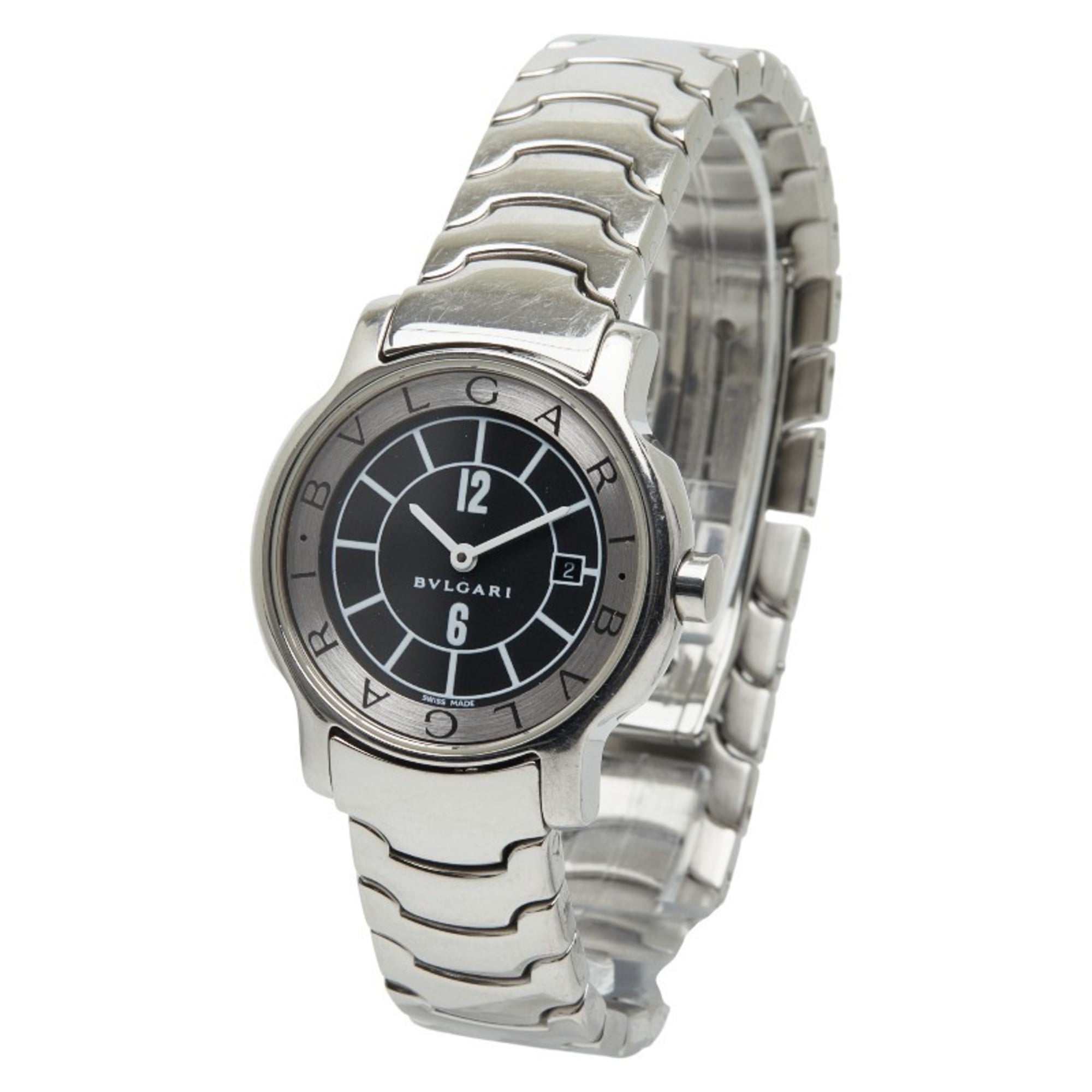 Bvlgari Solotempo ST29S Quartz Watch with Black Dial and Stainless Steel, Women's