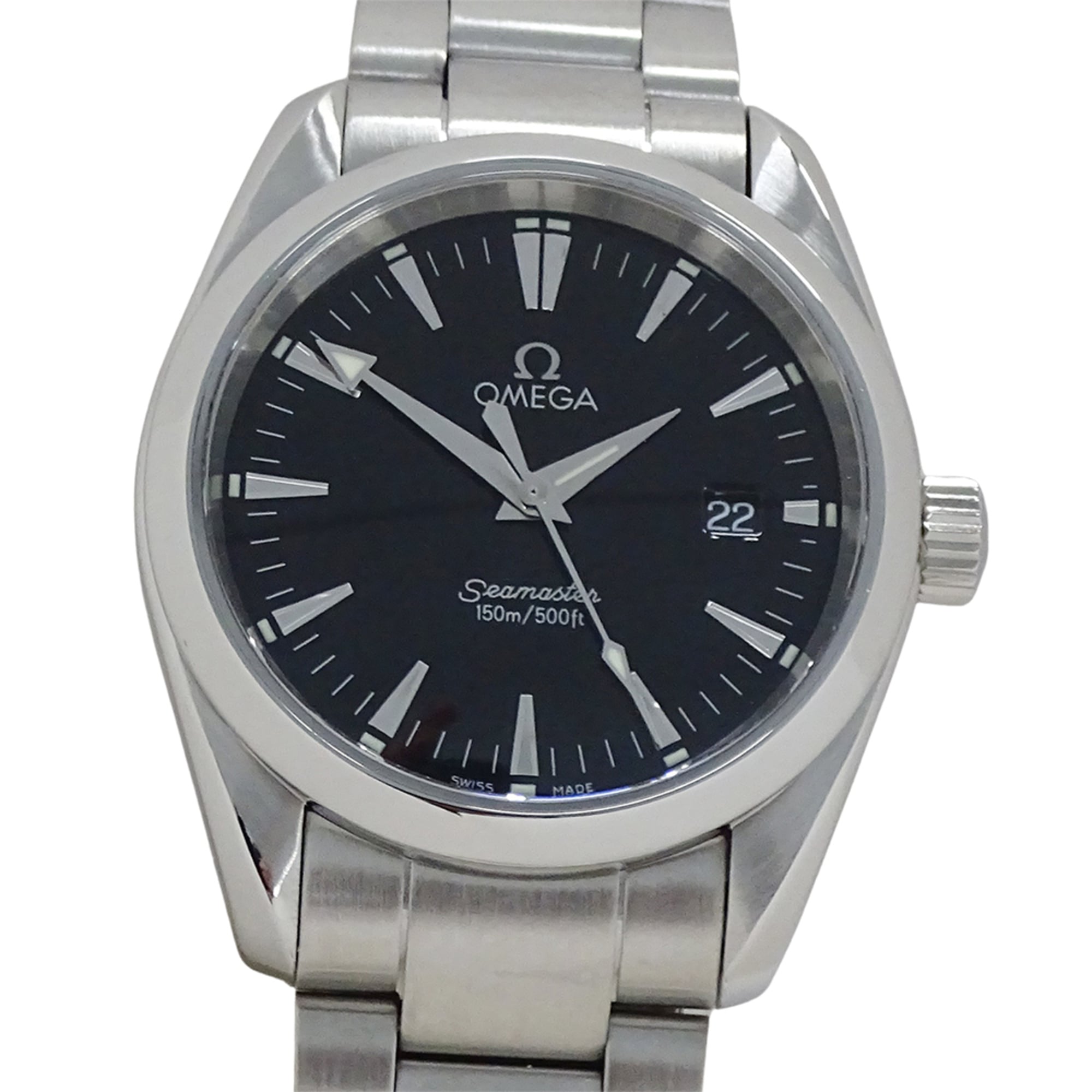 Omega Seamaster Aqua Terra 2518.50 Watch, Boys' Size, Brand, Date, Quartz, Stainless Steel (SS), Silver, Black