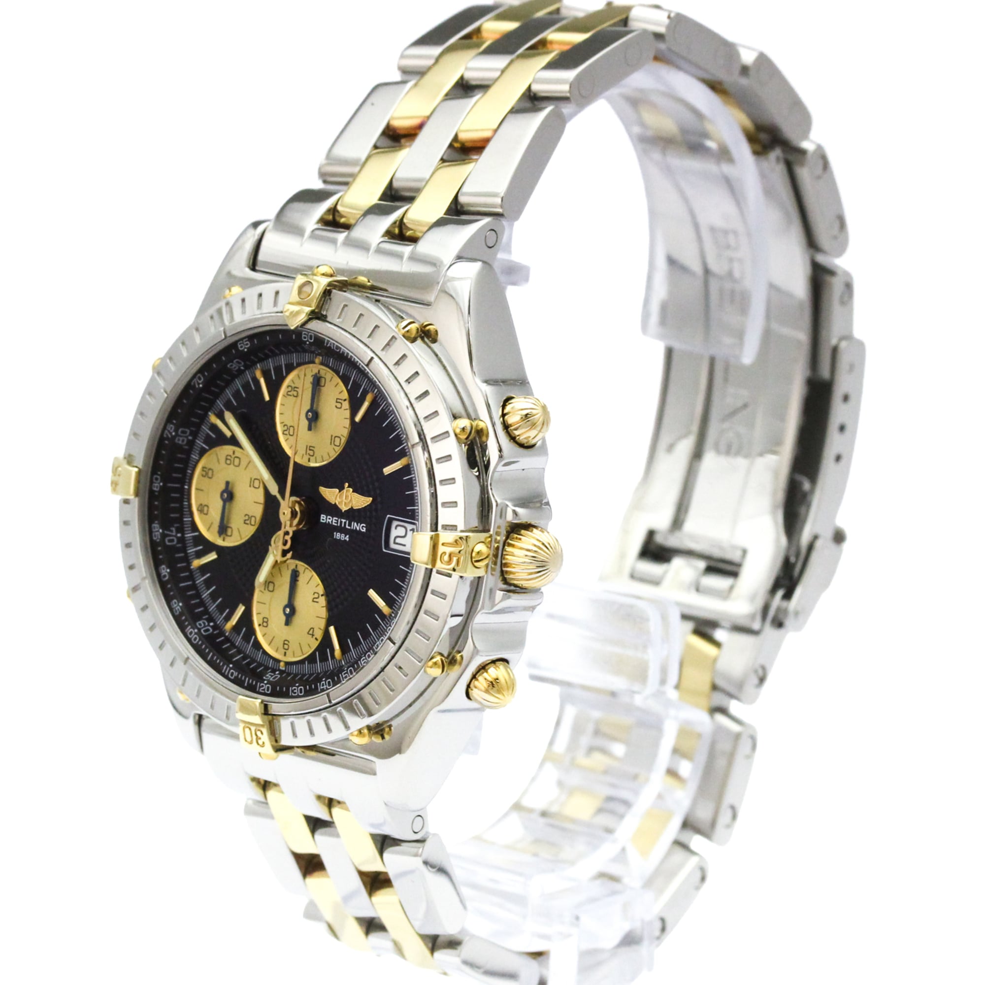 BREITLING Chronomat 18K Gold Steel Automatic B13050.1