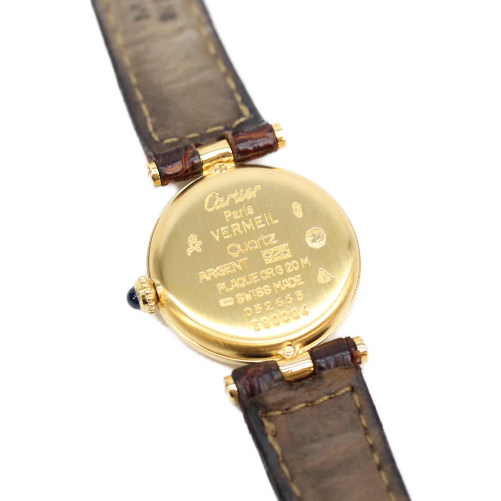 Cartier Must VendÃ´me SM Vermeil Quartz with Roman Numerals Gold and Ivory Dial Ladies'