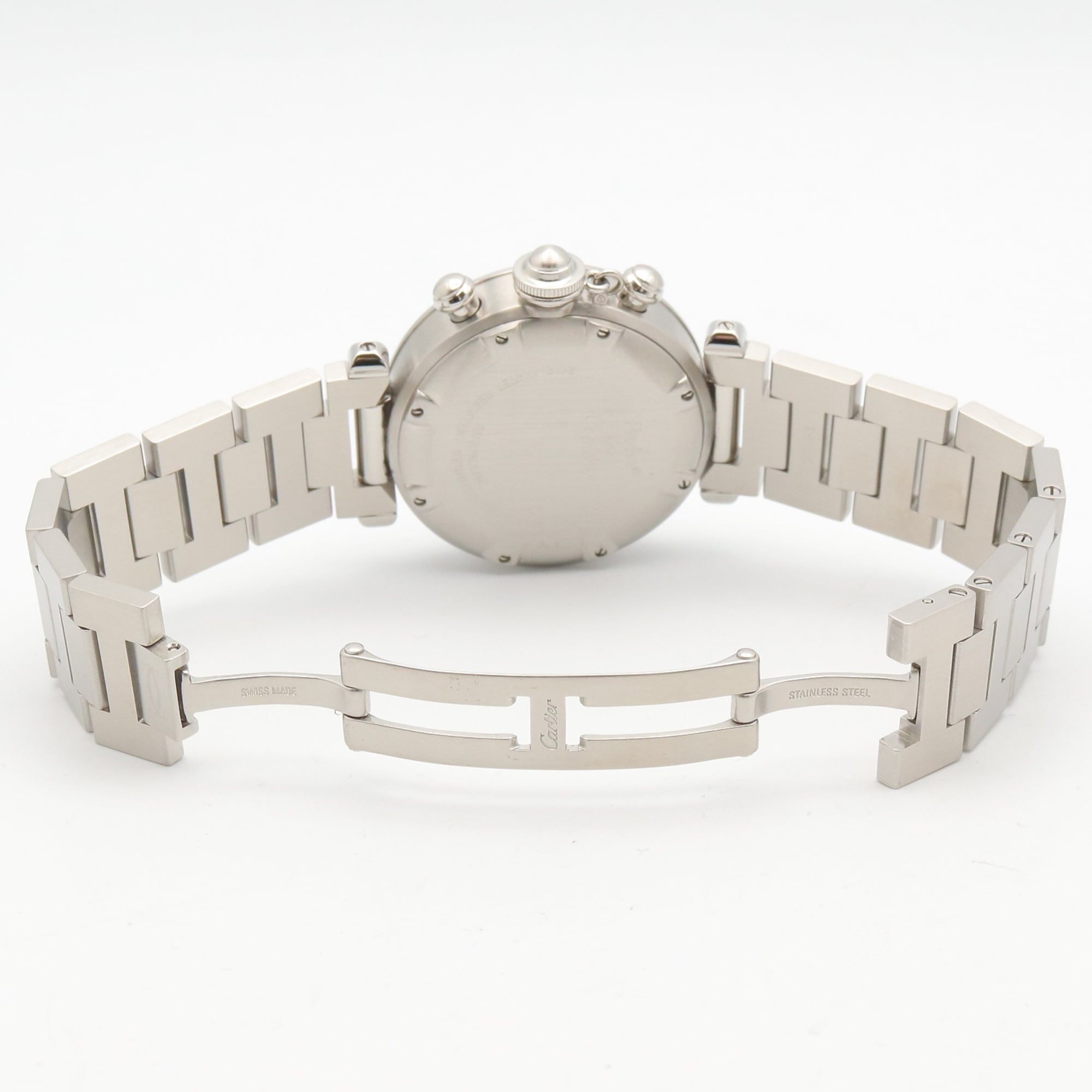 Cartier Pasha C chronograafhorloge, roestvrij staal, jongensmaat, zilverkleurig, W31048M7