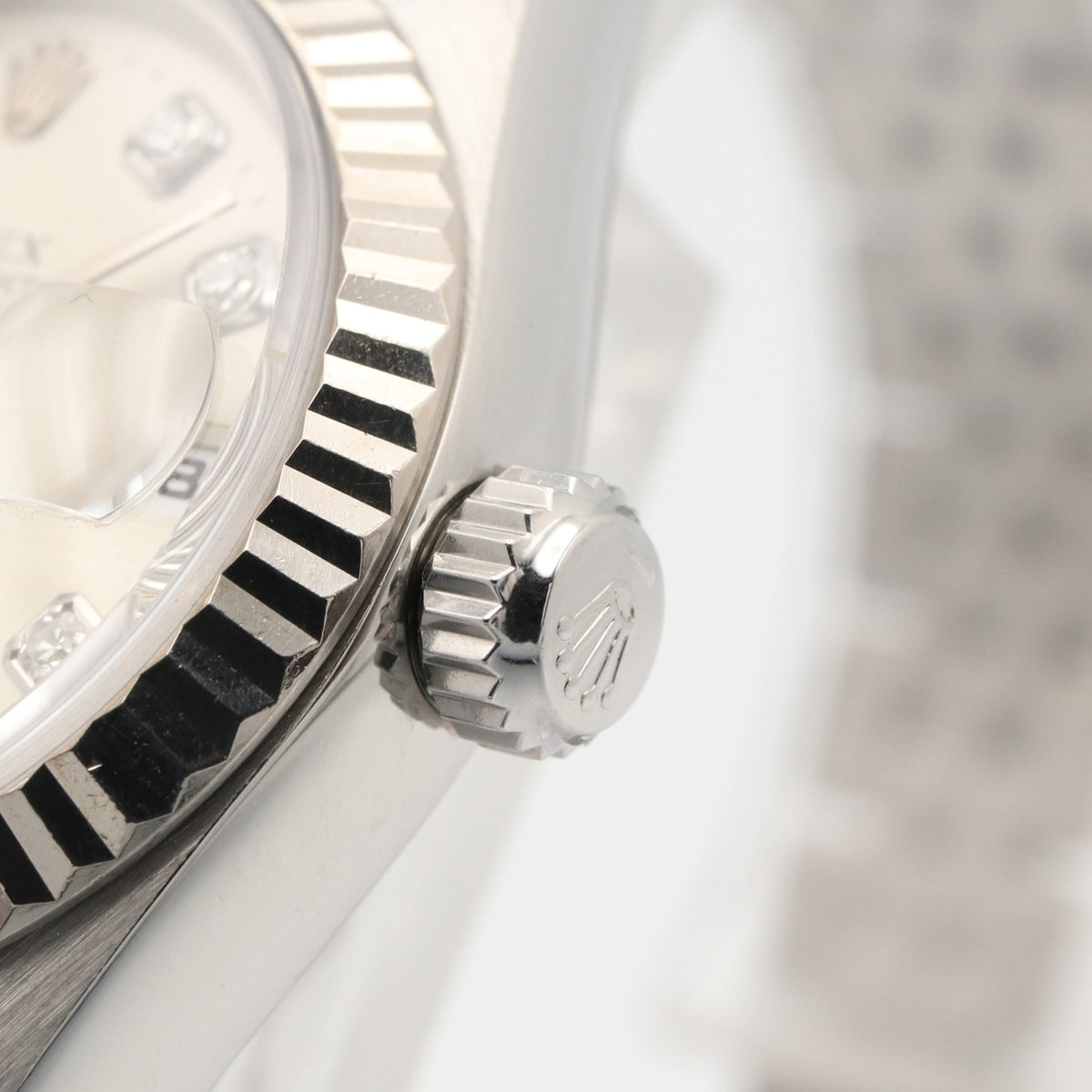 Rolex Datejust 10P Diamond 69174G Silver Dial 26mm Watch