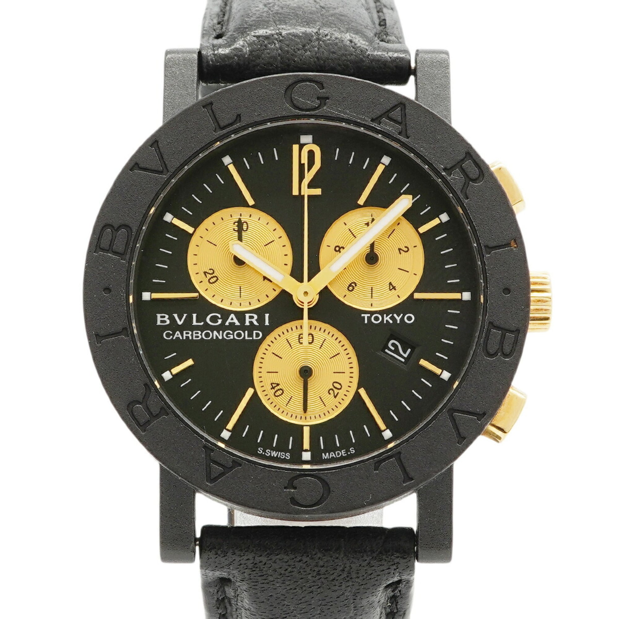 Bvlgari TYO BB38CLCH Black Dial Aluminum 38mm Watch
