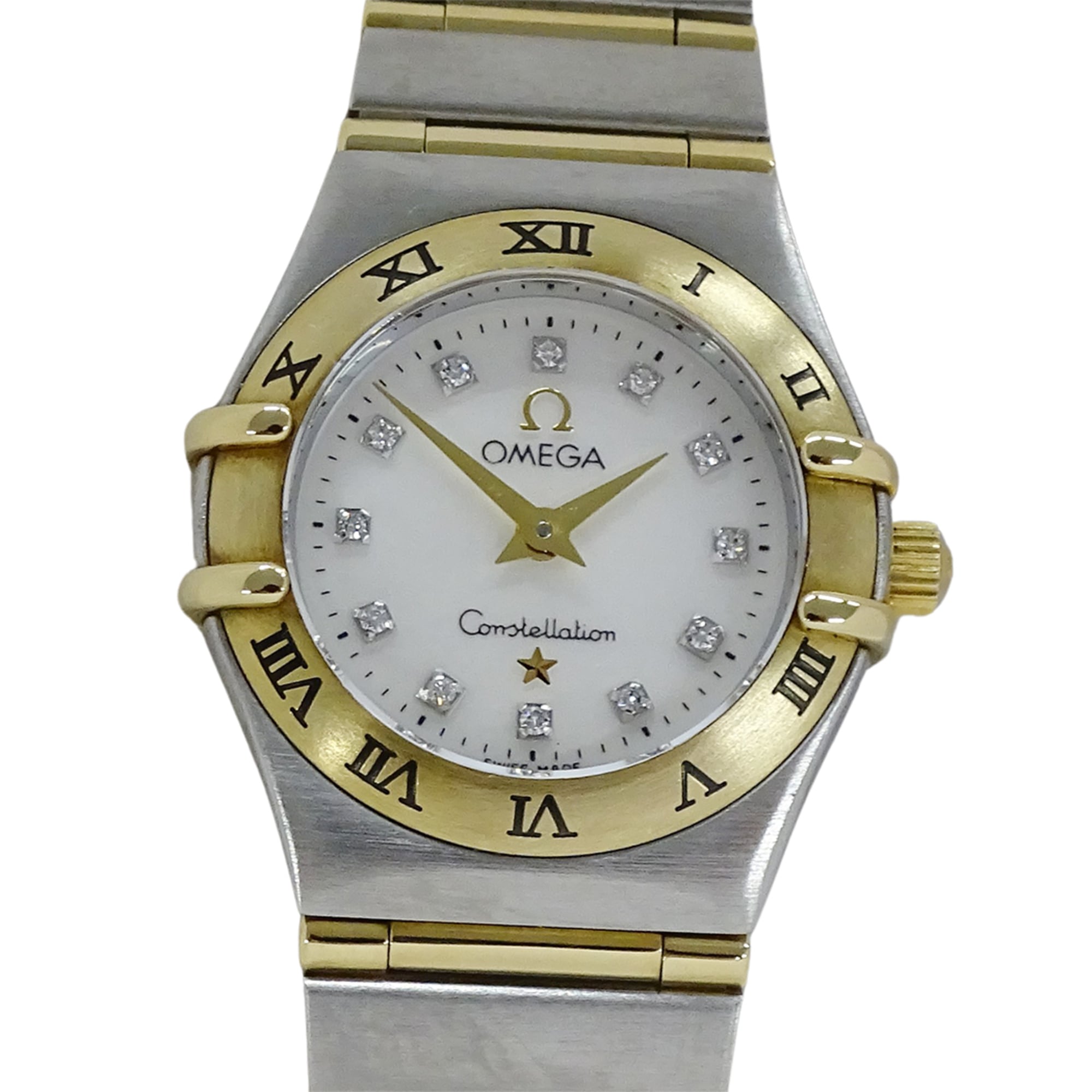 Omega Constellation Mini 1262.75 Wo Brand Name 12P Diamond Shell Quartz Movement Stainless Steel (SS) and Gold (YG) Combination Full Bar