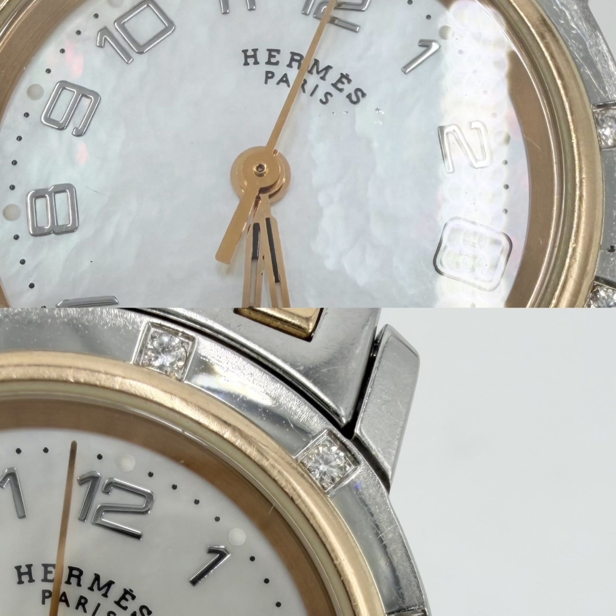 Montre Hermes Clipper CL4.222 Blanc avec boîtier et cadran de 24 mm