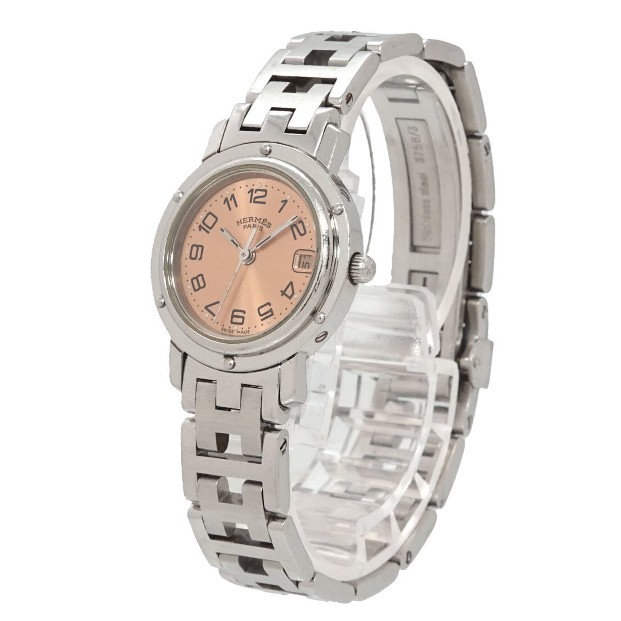 Hermes Clipper CL4 210 Wo Date Display Pink Quartz