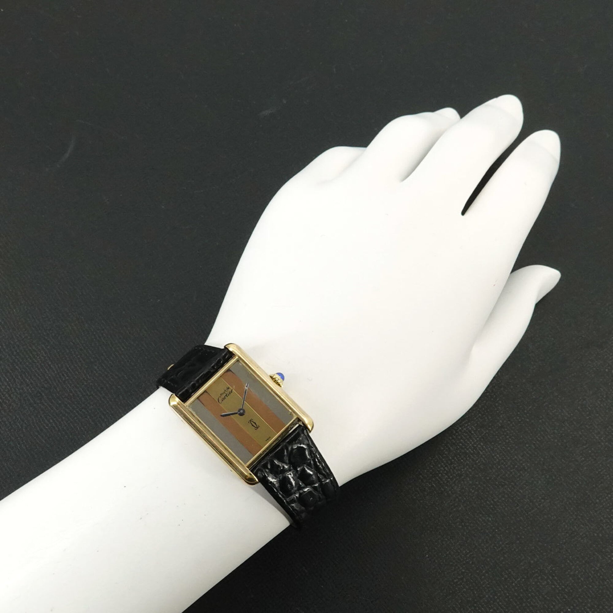Cartier Must Tank Vermeil Trinity Ladies Watch, 3 Colors, SV925, Manua