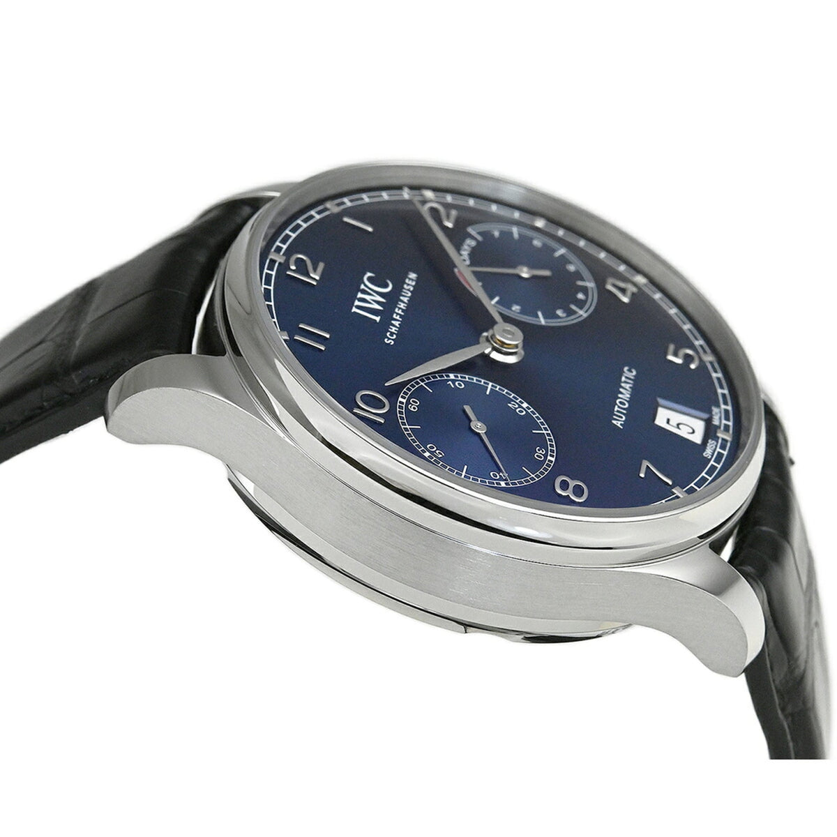 IWC Portugieser  IW500710 Horloge met blauwe wijzerplaat, 42 mm