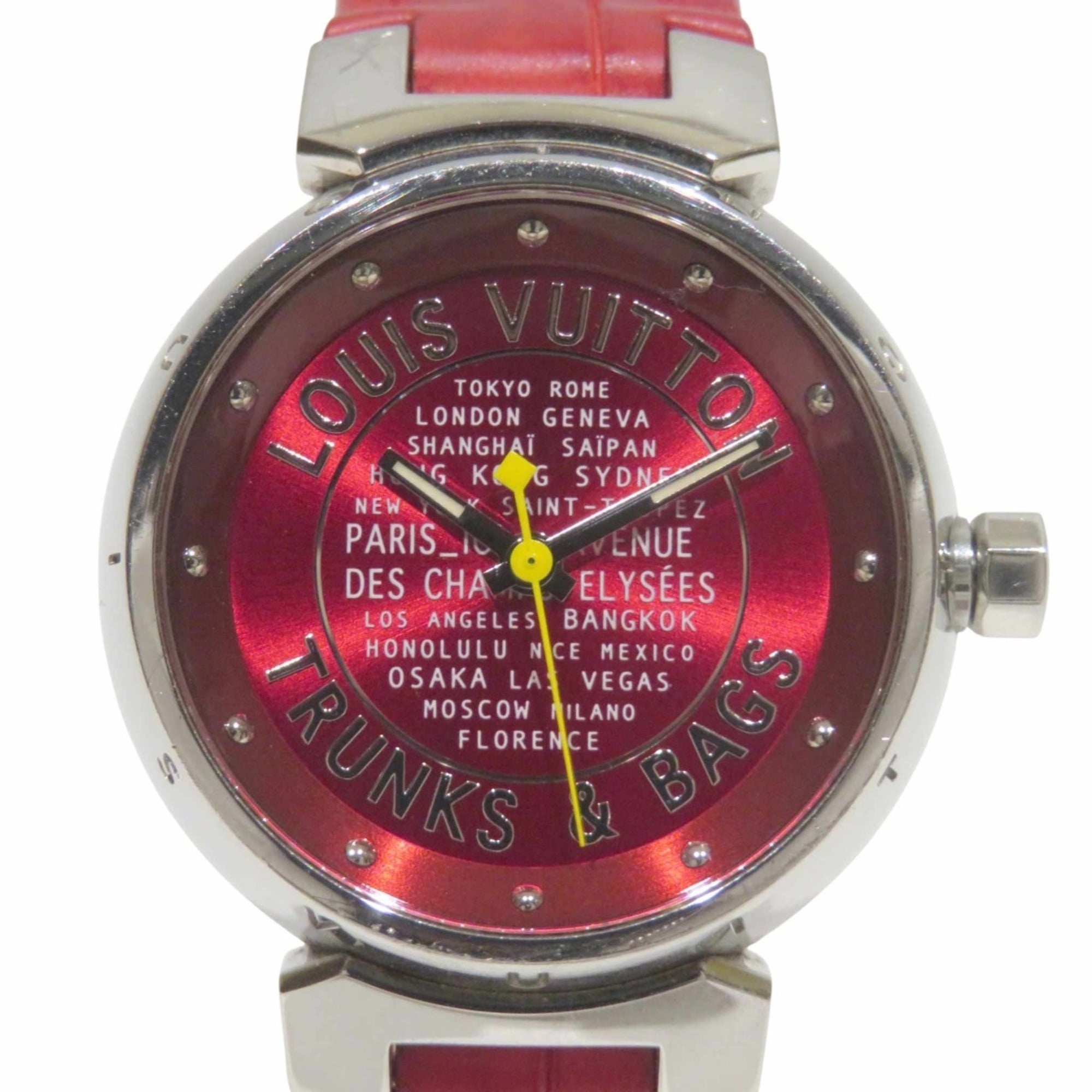 Louis Vuitton Tambour Q121N Red Dial 27mm Watch
