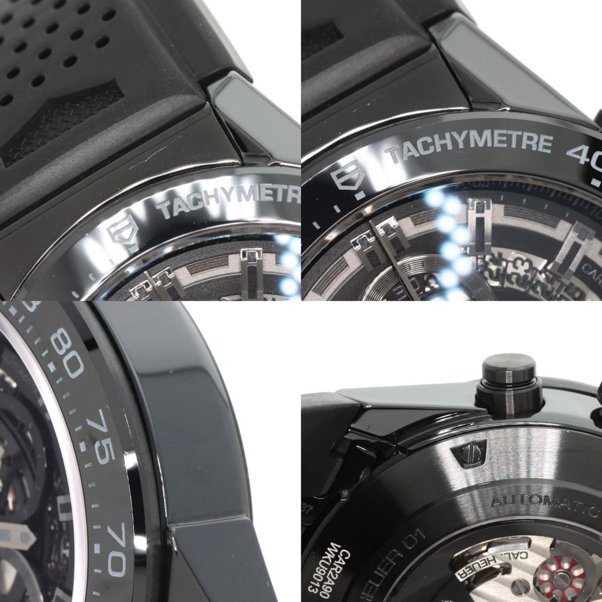 Montre TAG Heuer CAR2A90 Carrera Calibre 01 pour homme, céramique et caoutchouc - HEUER