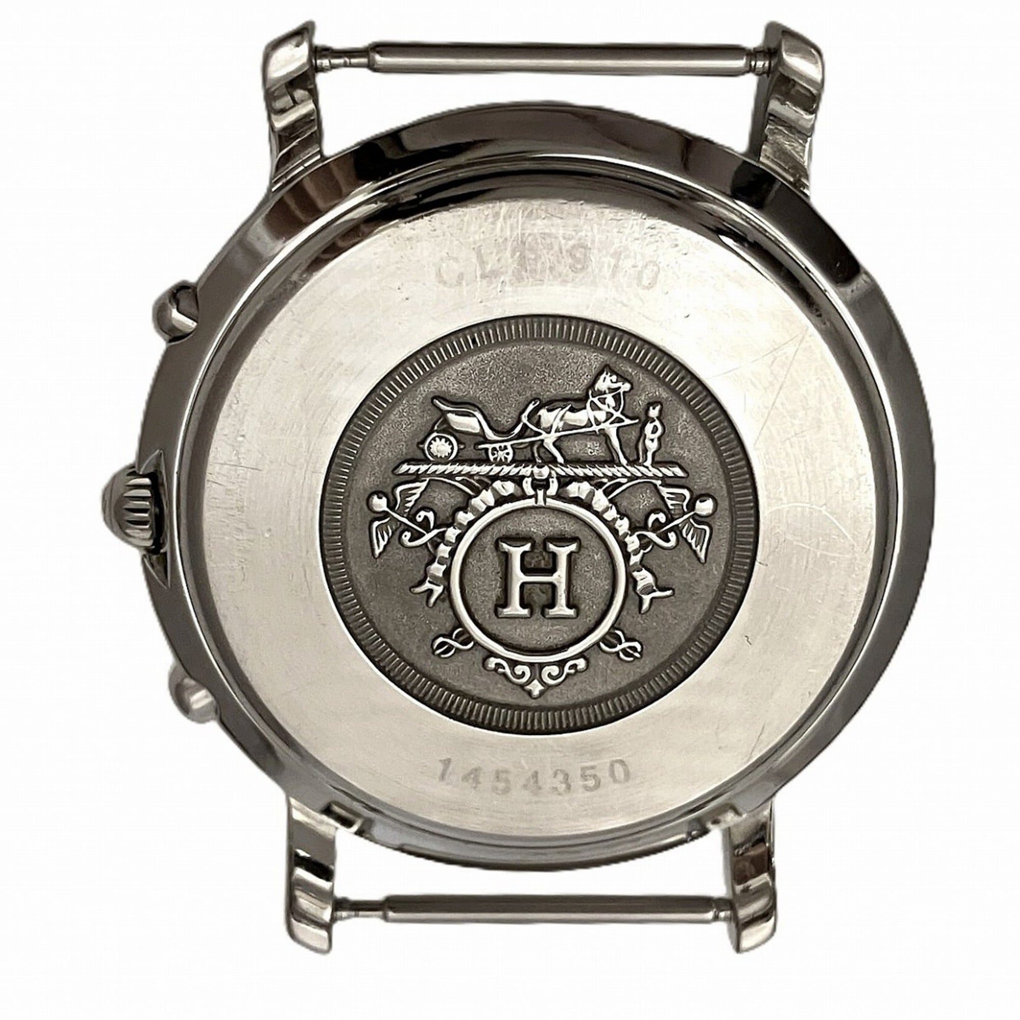 Hermès Clipper-horloge, 57,4 g, roestvrij staal, quartz uurwerk, witte wijzerplaat, CL1.910, gratis verzending