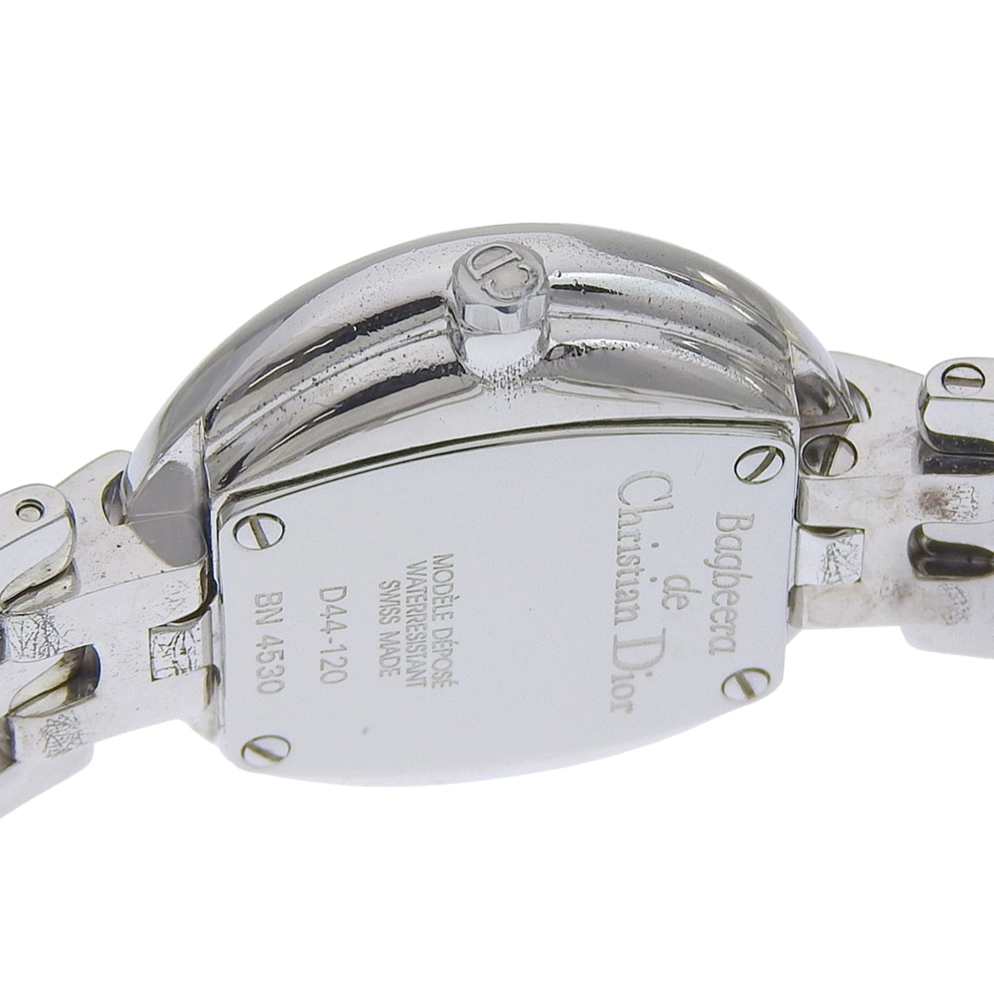 Christian Dior Bakira-horloge D44-120, roestvrij staal, zilverkleurig, quartz, analoog, zwarte wijzerplaat, dameshorloge