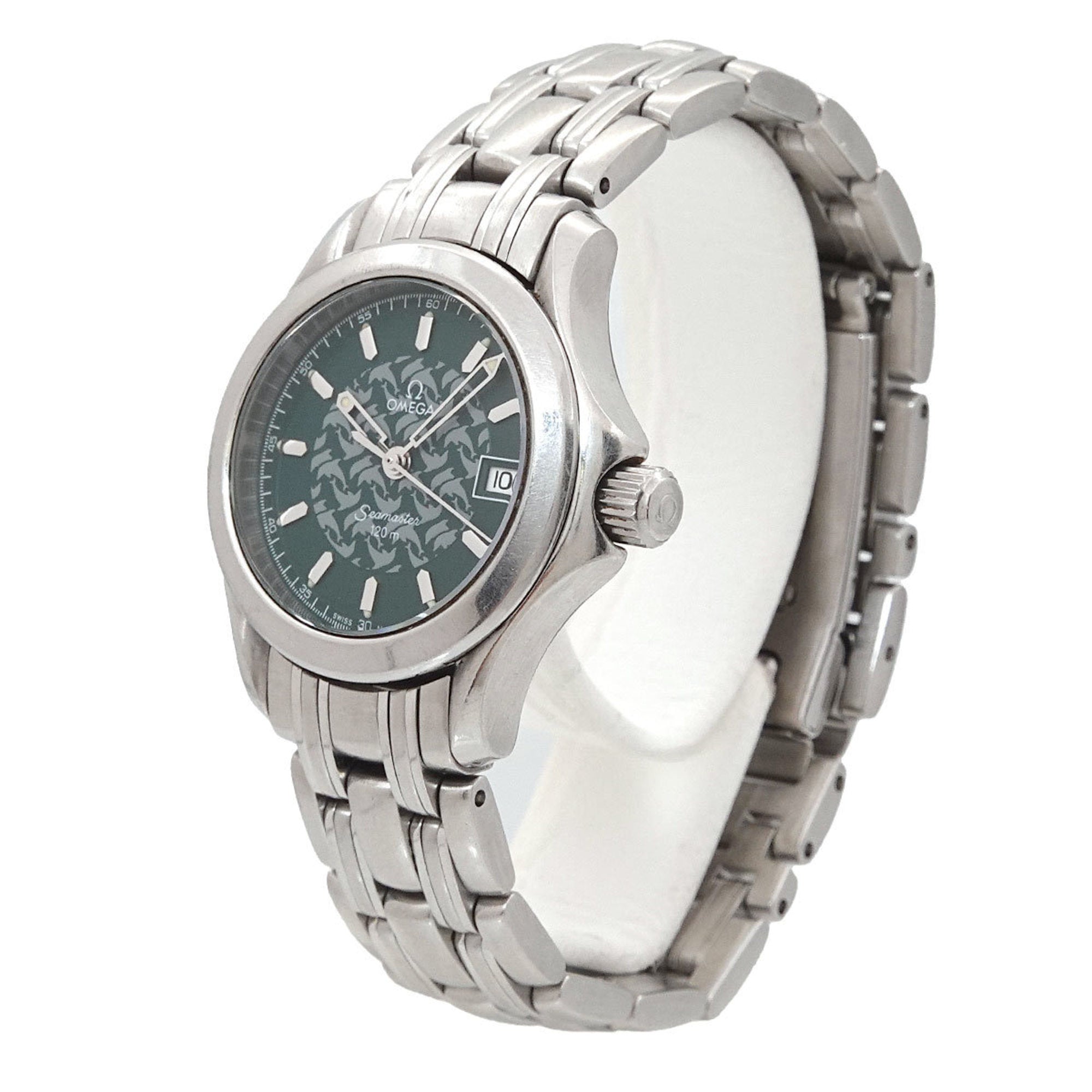 Omega Seamaster 120 Jack Mayol 1998 Limited Edition of 2500 Pieces 2586 70 Ladies' Watch Date Green Quartz