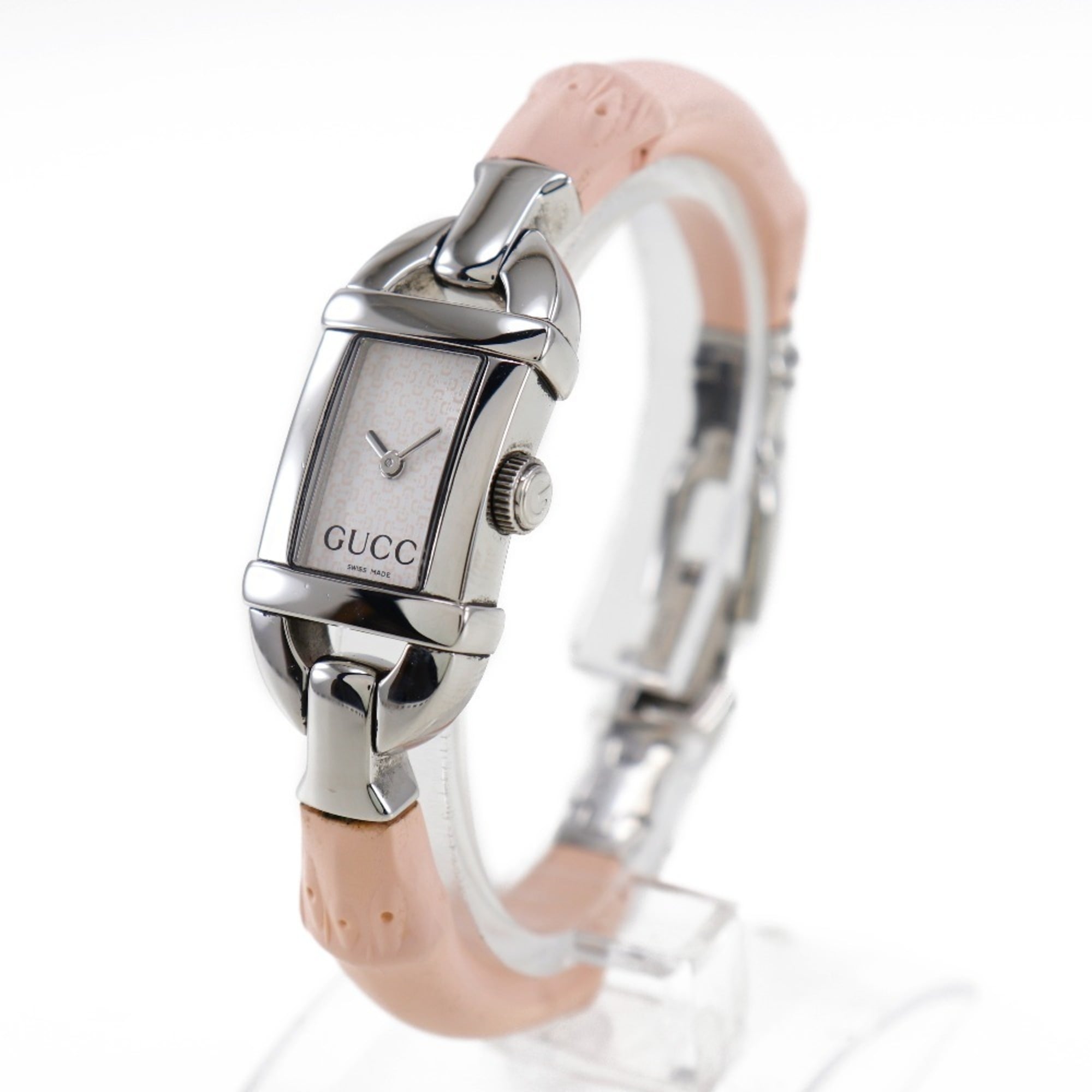 Gucci Bamboo Watch 6800L Stainless Steel x Rubber Pink Quartz Analog D