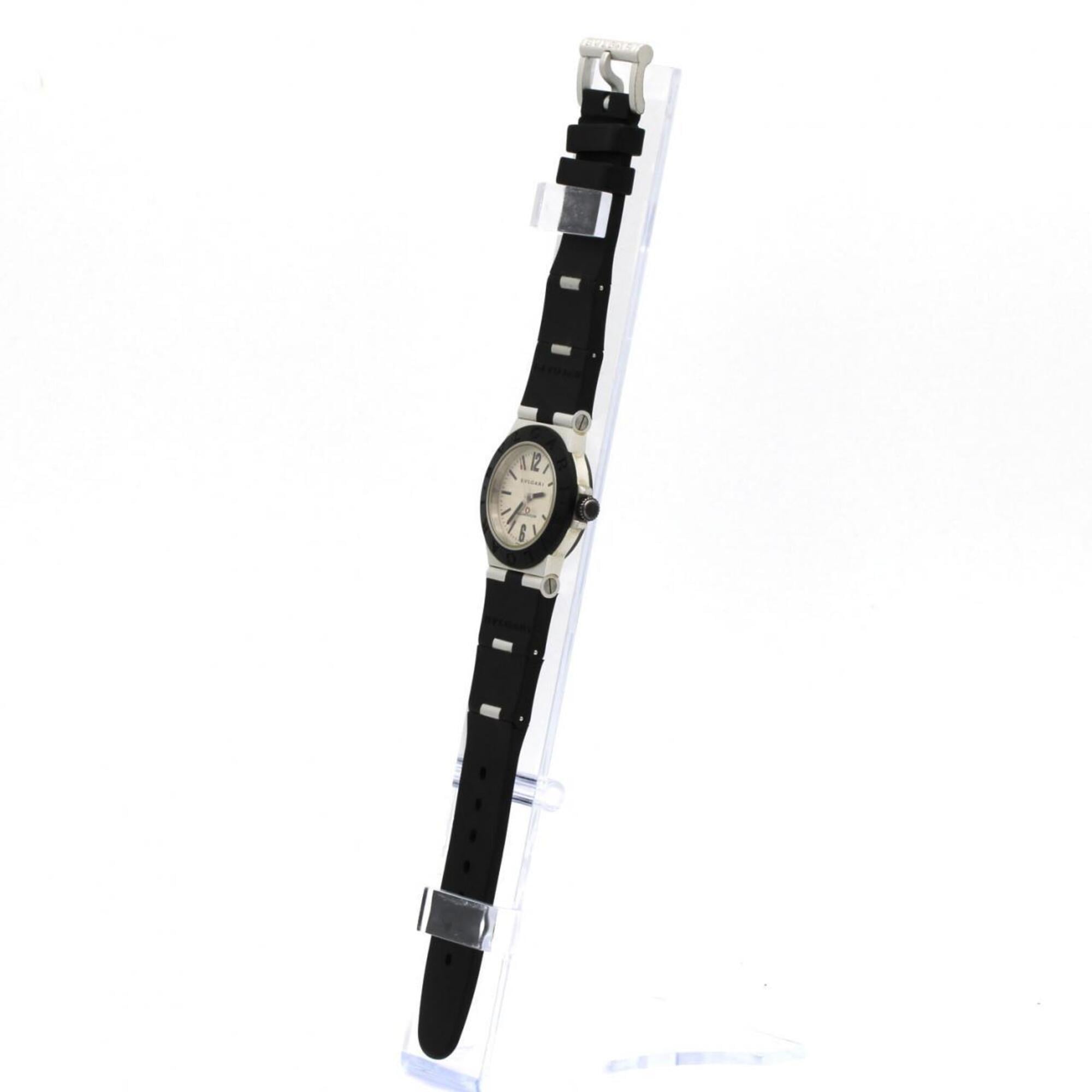 Montre Bvlgari en aluminium avec cadran argenté, 32 mm