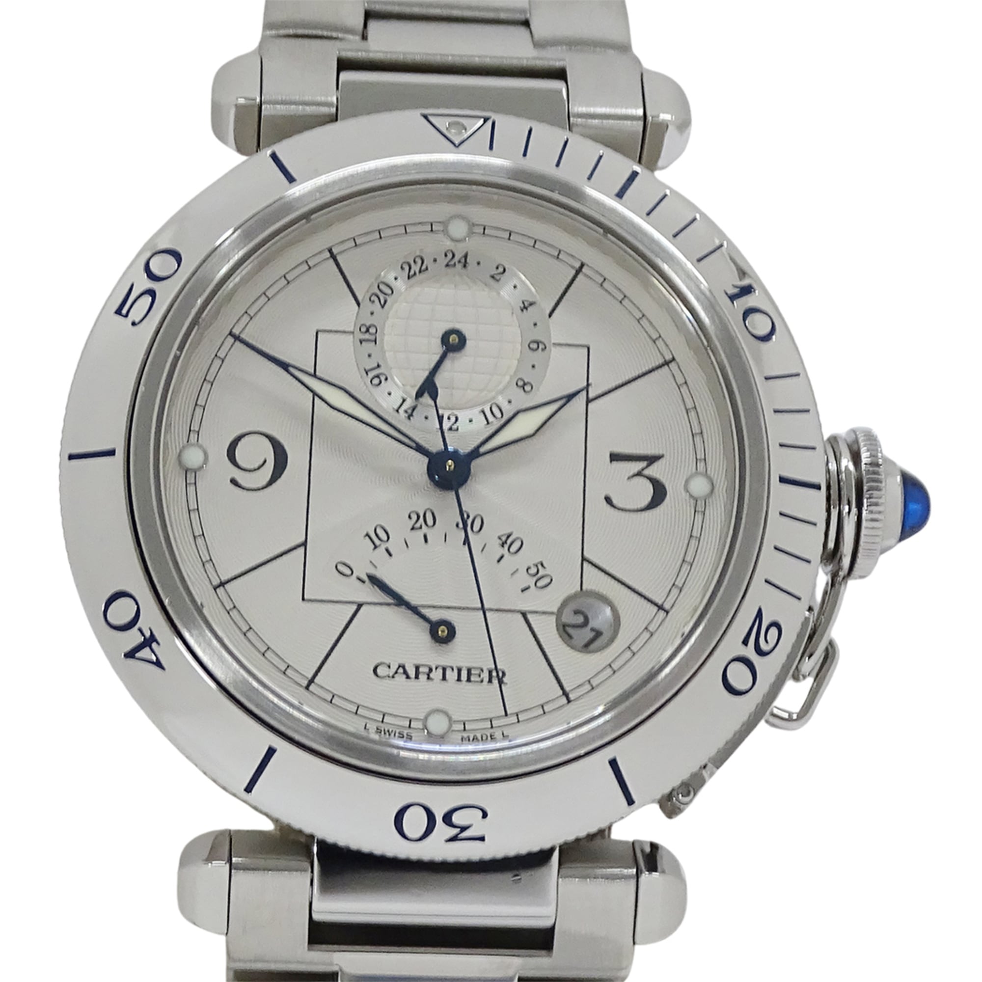 Cartier Pasha W31037H3 Silver Dial 38mm Watch