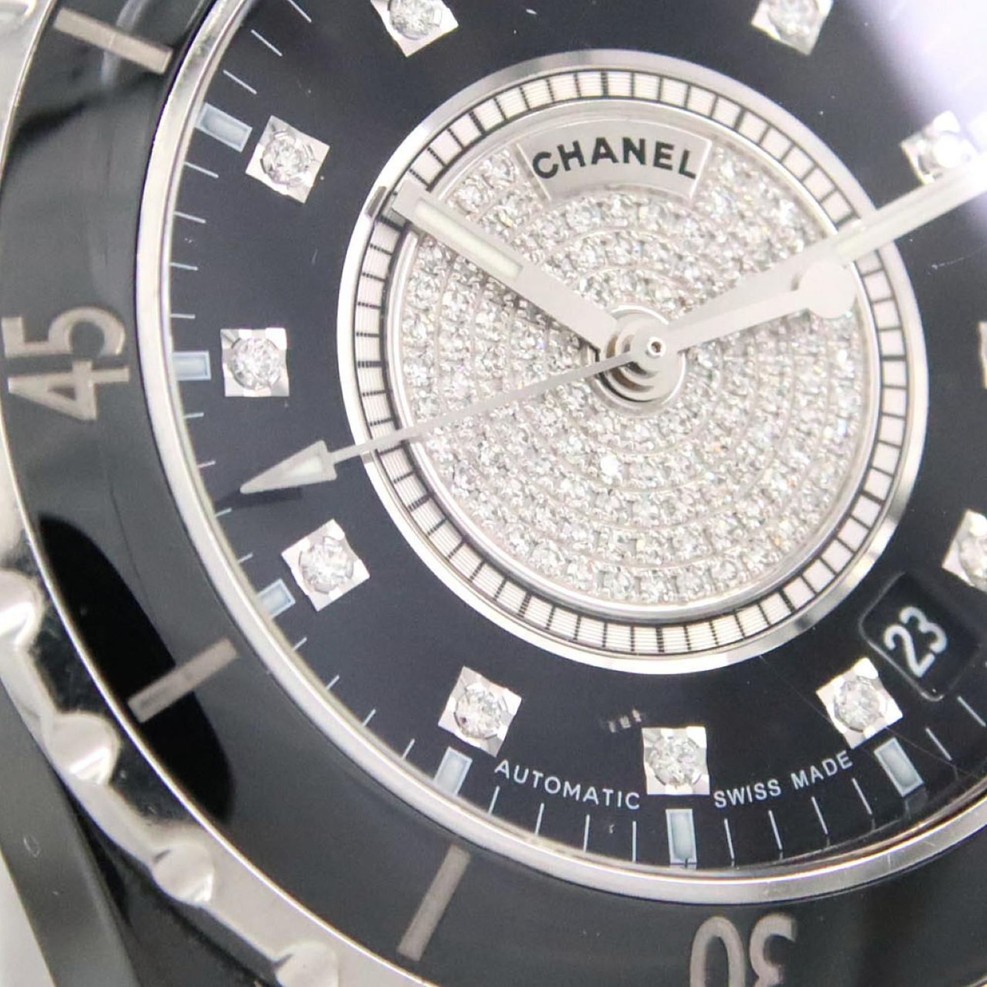 Chanel J12 38 mm keramiek 12P Center Pave H1757 automatisch horloge