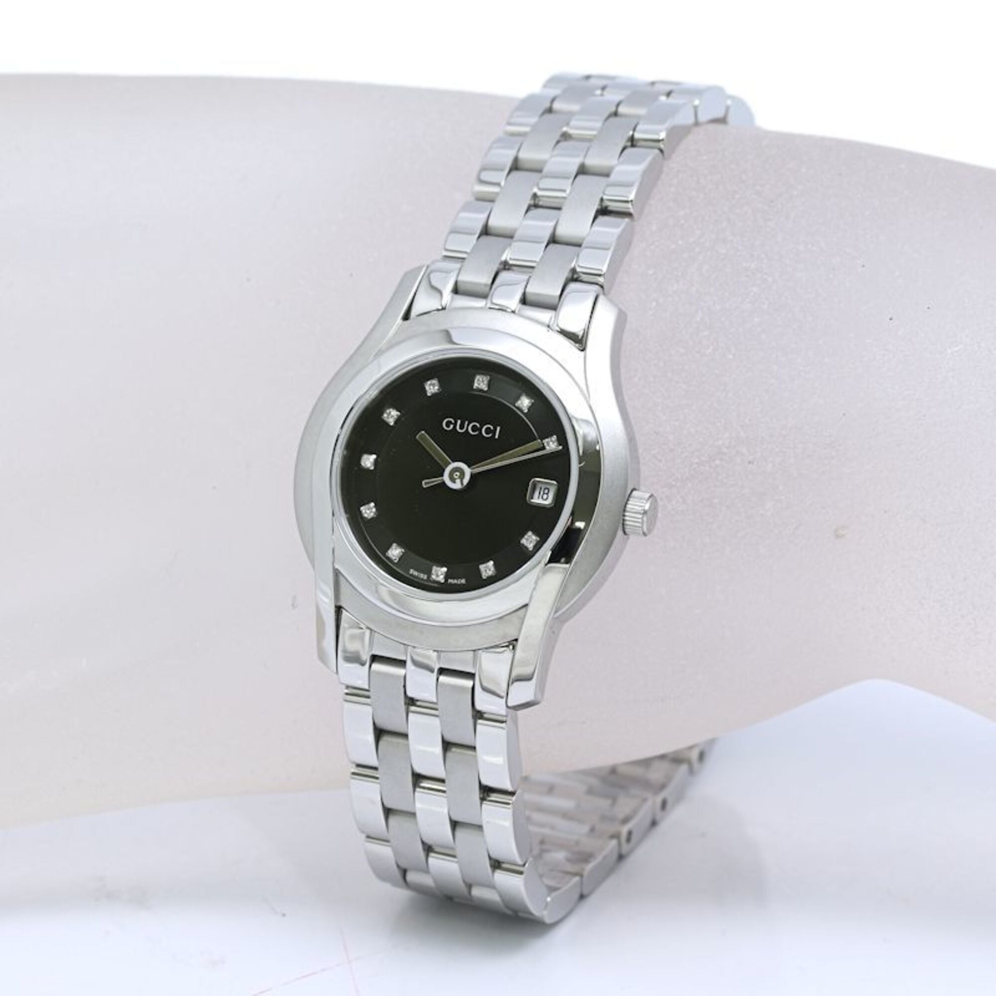 GUCCI G-Class 11-Diamond Watch YA055504 5500L Women's Stainless Steel 40448